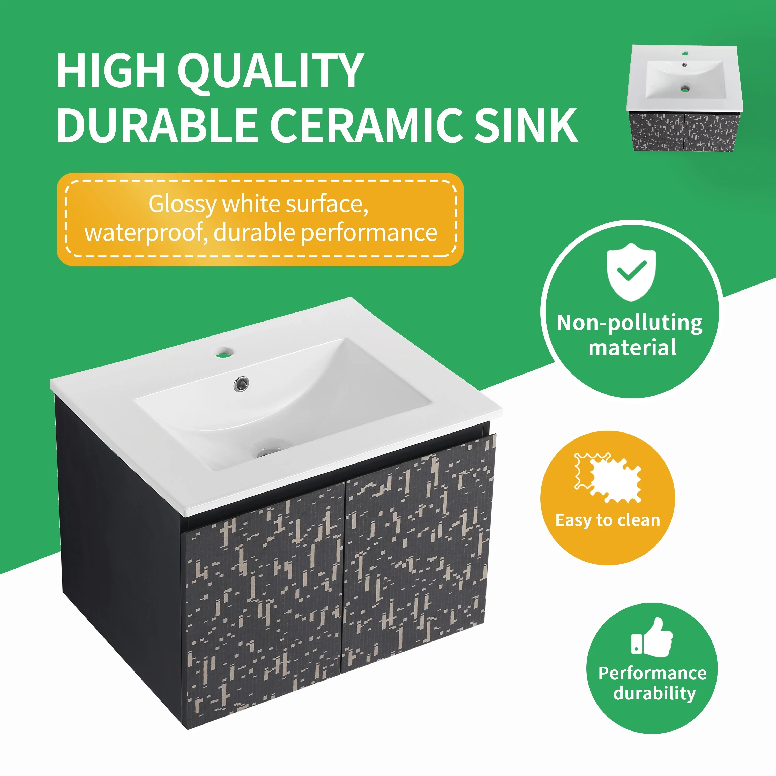 BNK 24/30/48 Inch Double Sink Bathroom Vanity with Soft Close Door