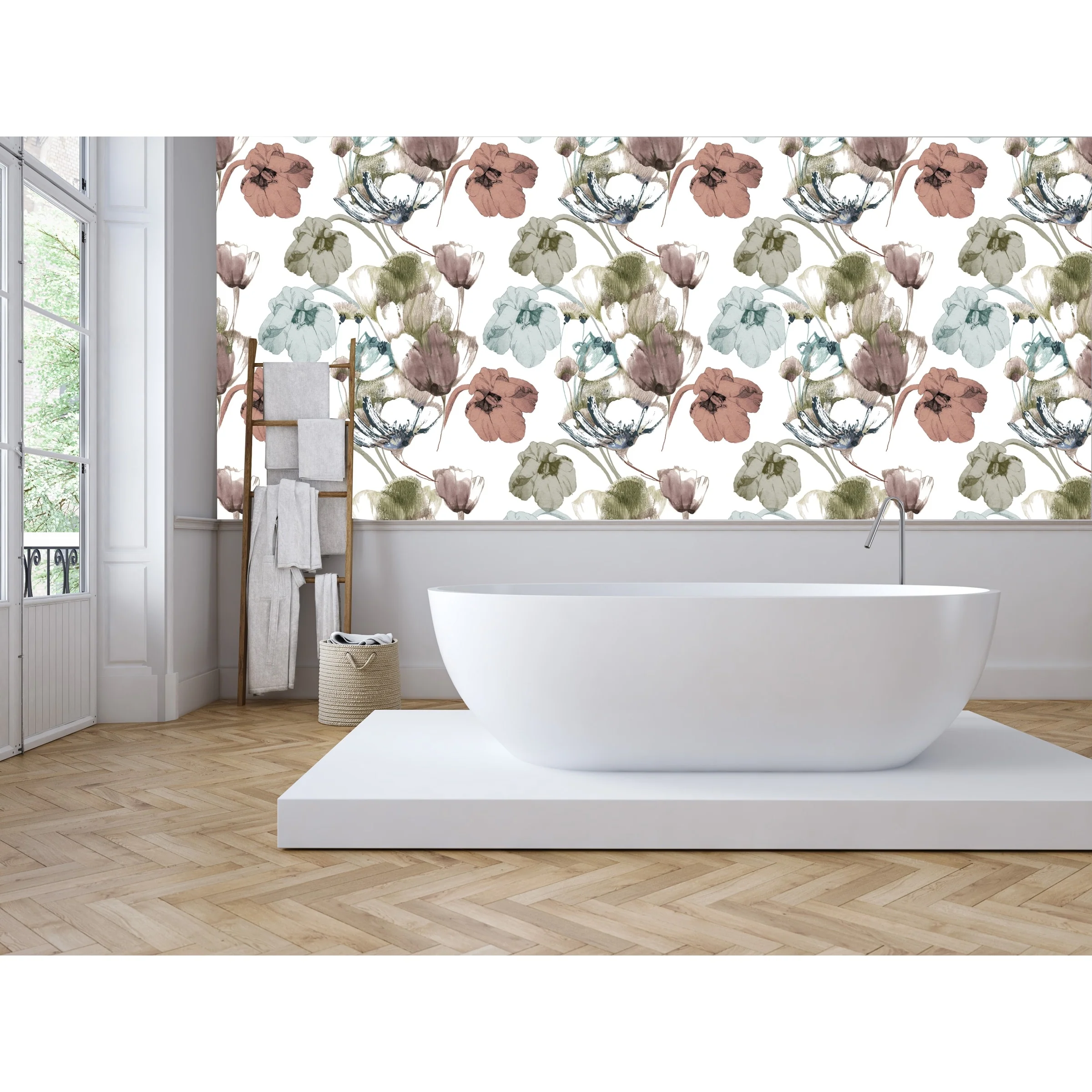 Summer Love Tulips Removable Wallpaper - 24'' inch x 10'ft