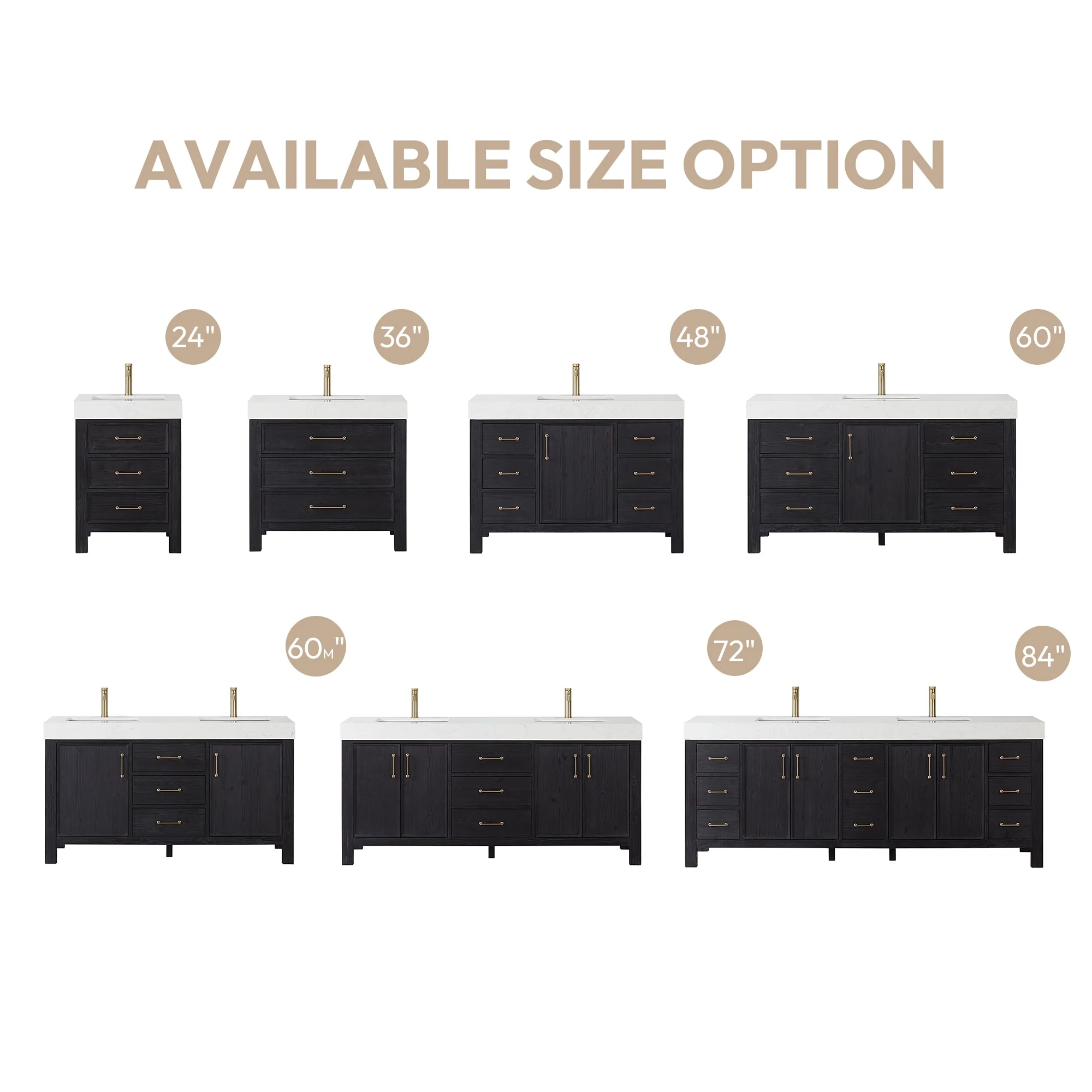 Leon 24 in. Single Bathroom Vanity with Composite Stone Top