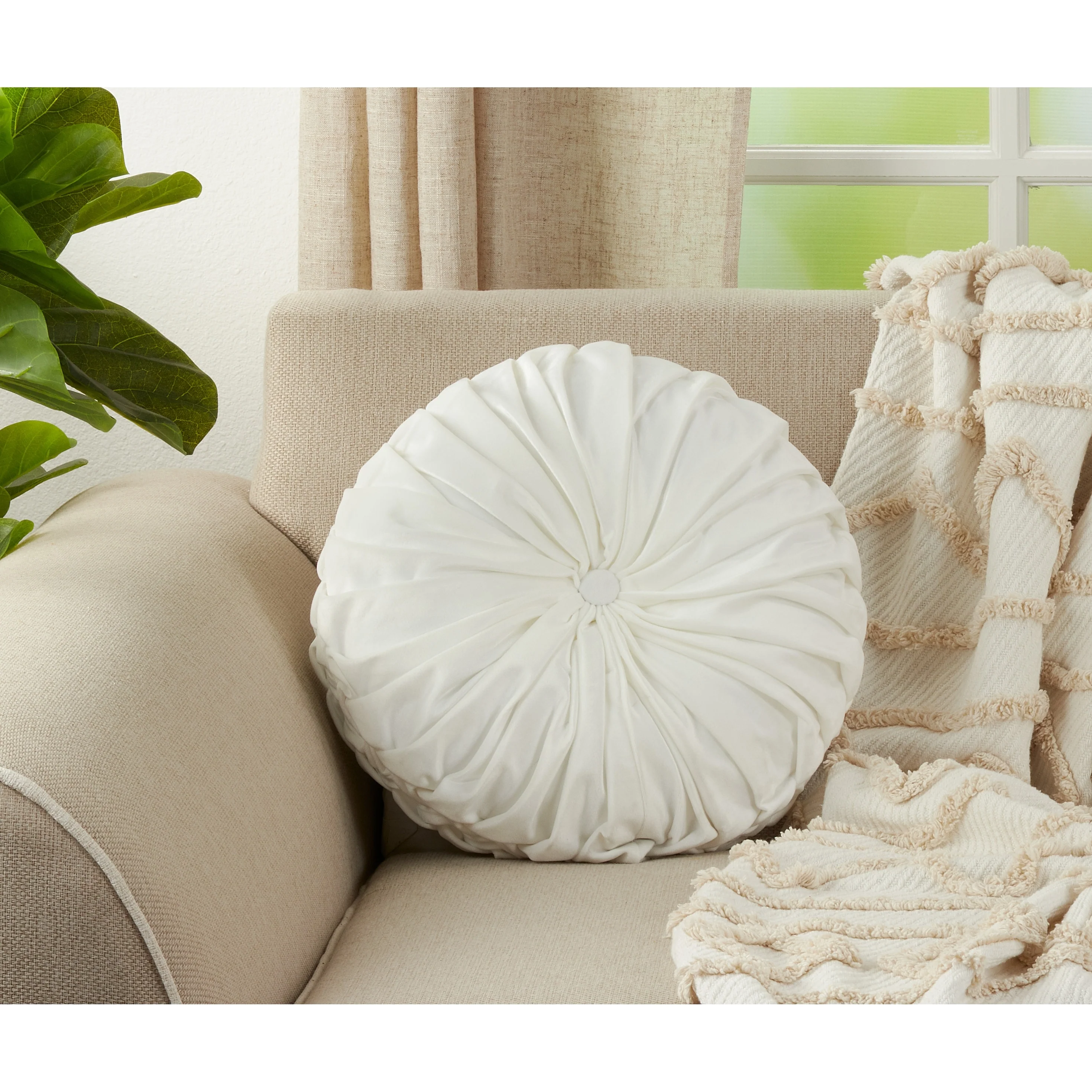 Velvet Pintuck Throw Pillow
