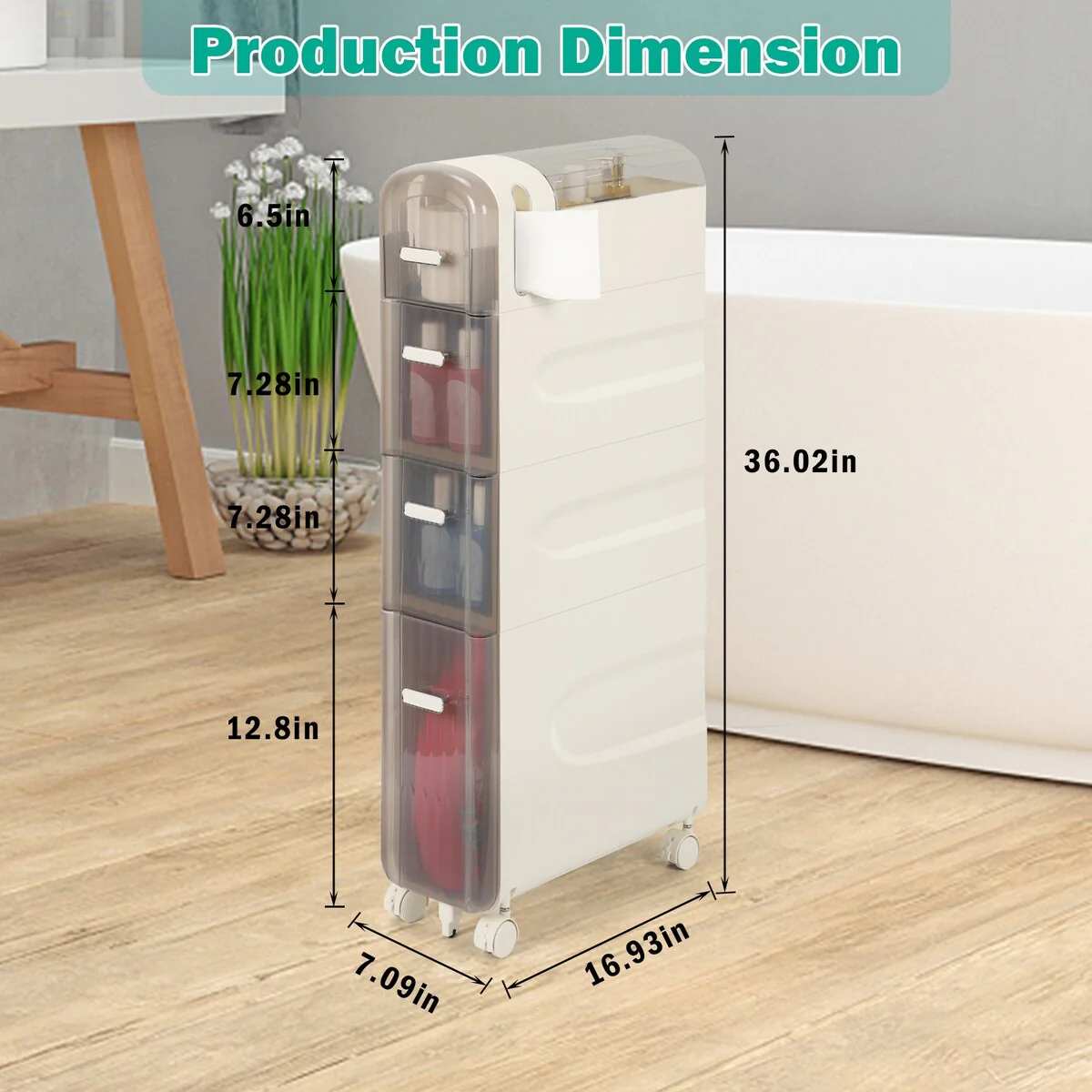 Toilet Paper Holder Storage Cabinet Beside Toilet Storage for Small Bathroom