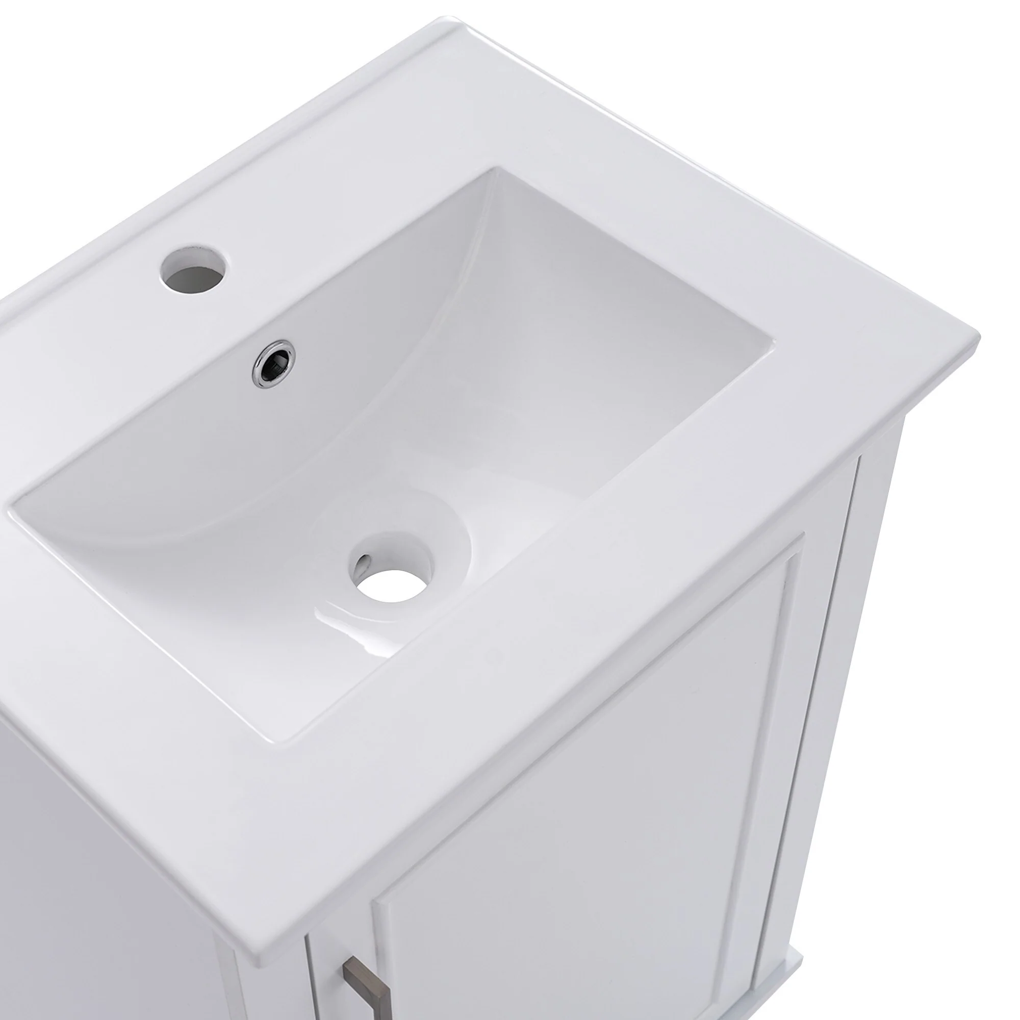 20 Inch Modern Bathroom Vanity with Ceramic Sink Small Space Cabinet