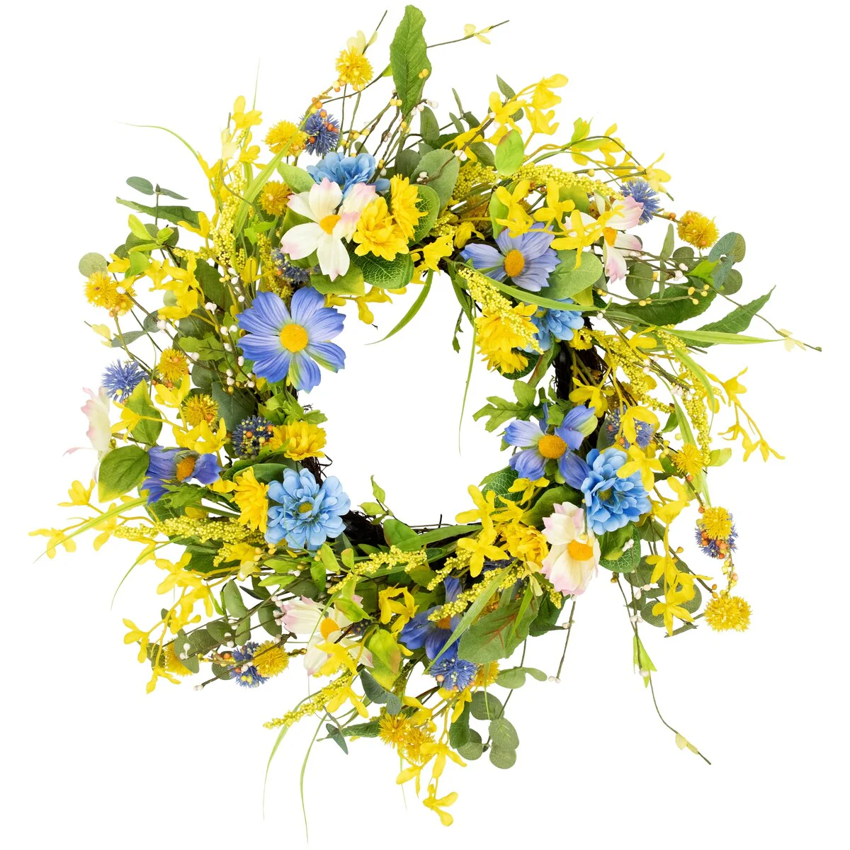 Daisy and Cosmos Floral Spring Wreath - 24