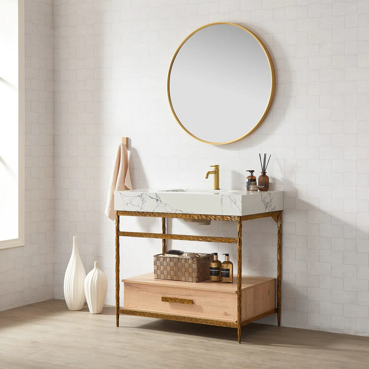 Dhaka Bath Vanity with Composite Stone Top without Mirror