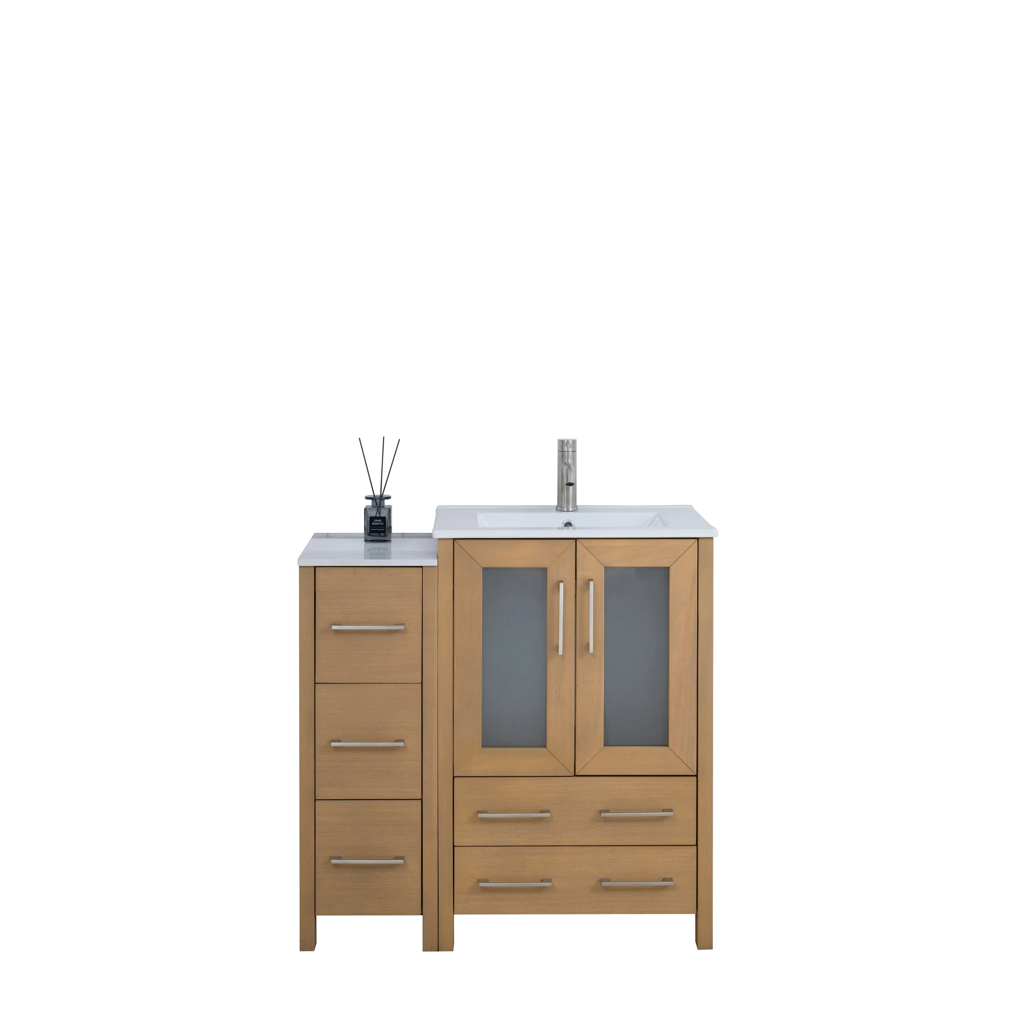 Vanity Art 36-Inch Single Sink Bathroom Vanity with Top & Free Mirror - 36 X 18.1 X 35.8