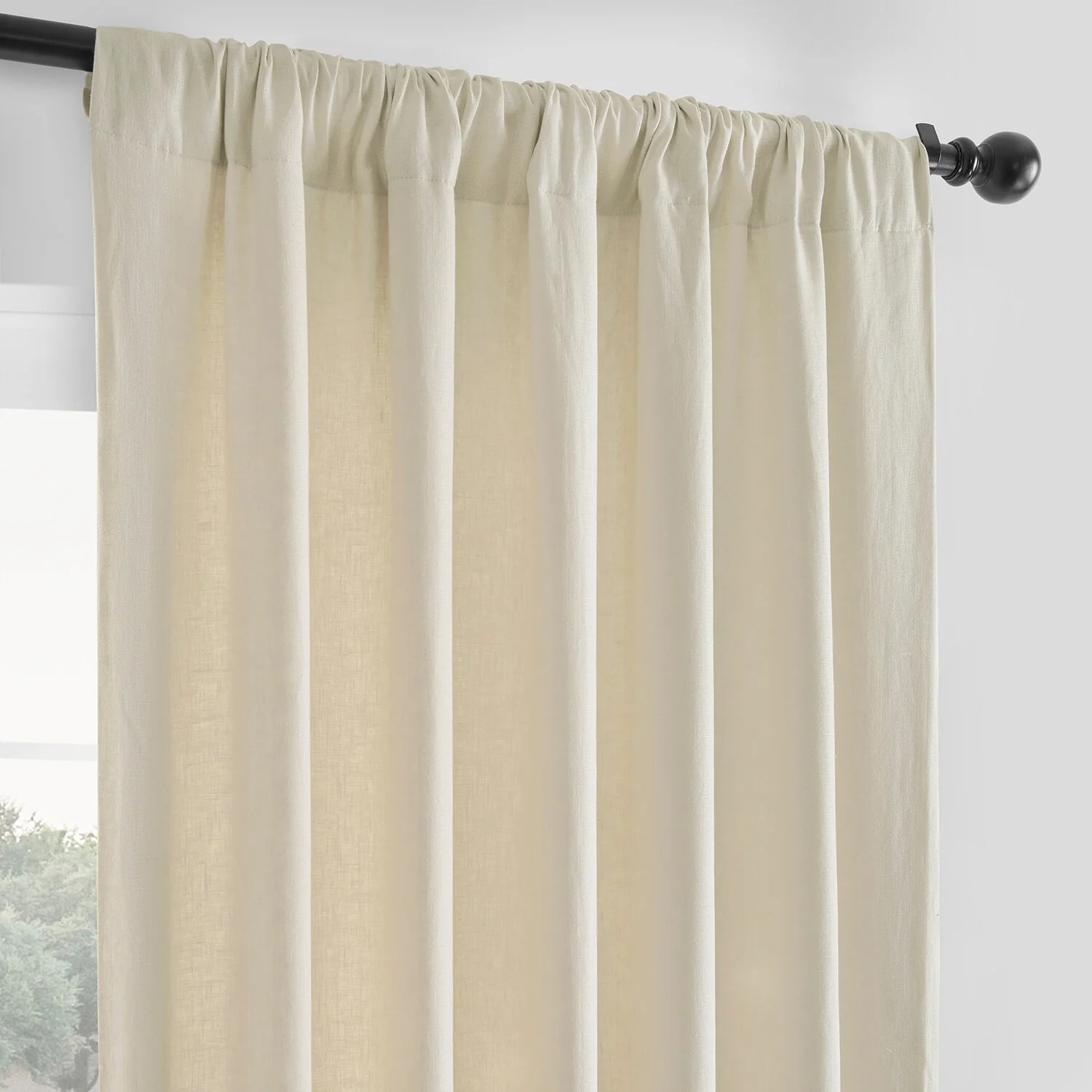 Exclusive Fabrics French Linen Room Darkening Curtains Panel - Elegant luxurious Drapes (1 Panel)