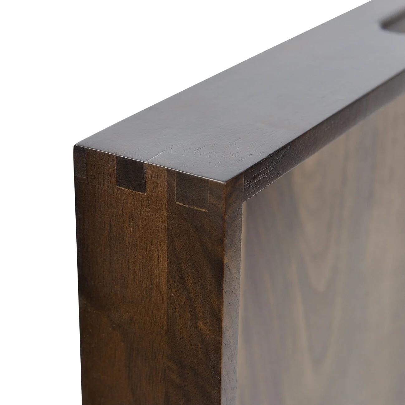 KINWELL Square Black Walnut Wood Serving Tray Ottoman Tray with Handles