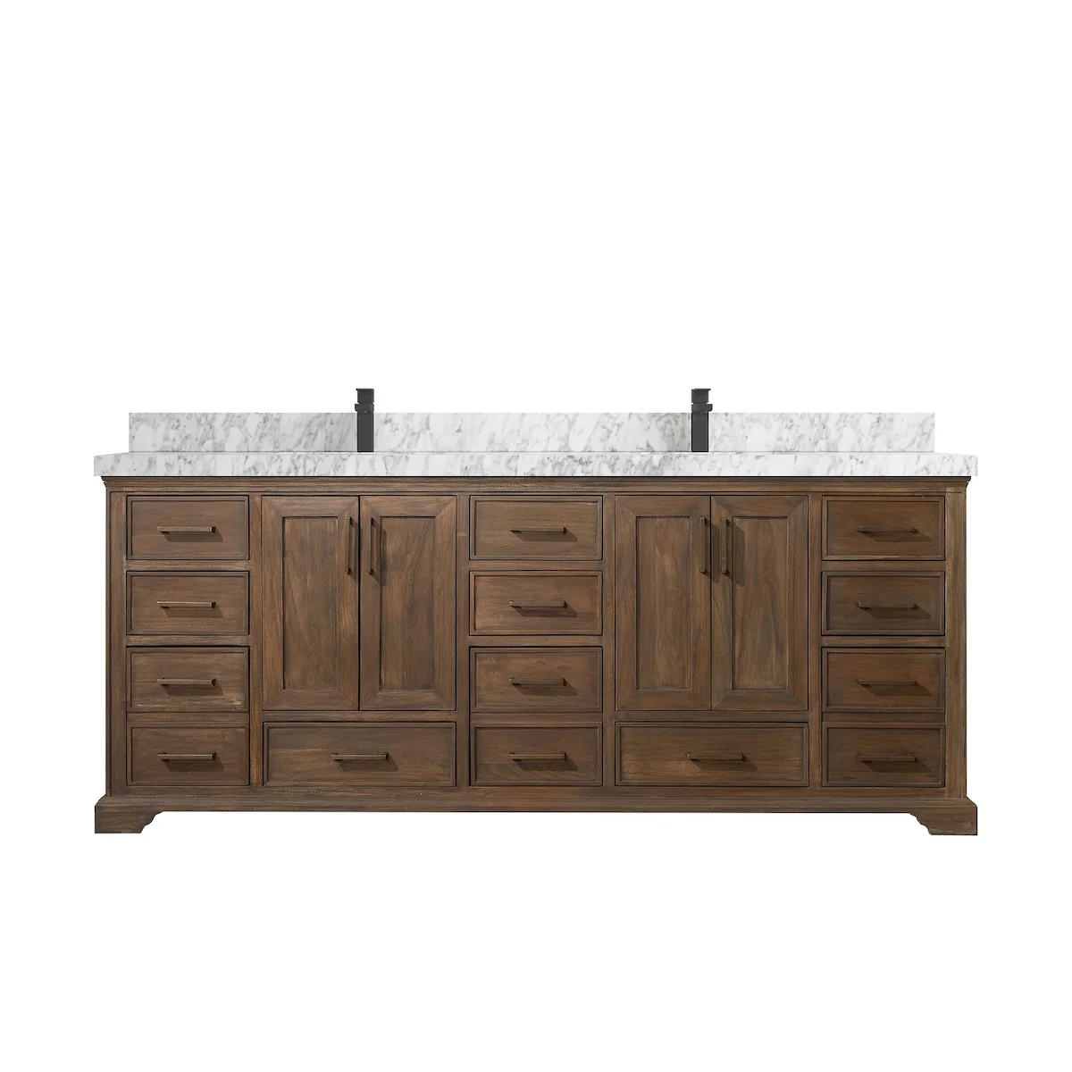 Willow Collections 84 in. W x 22 in. D Charlotte Teak Double Sink Bathroom Solid Teak Vanity with Countertop