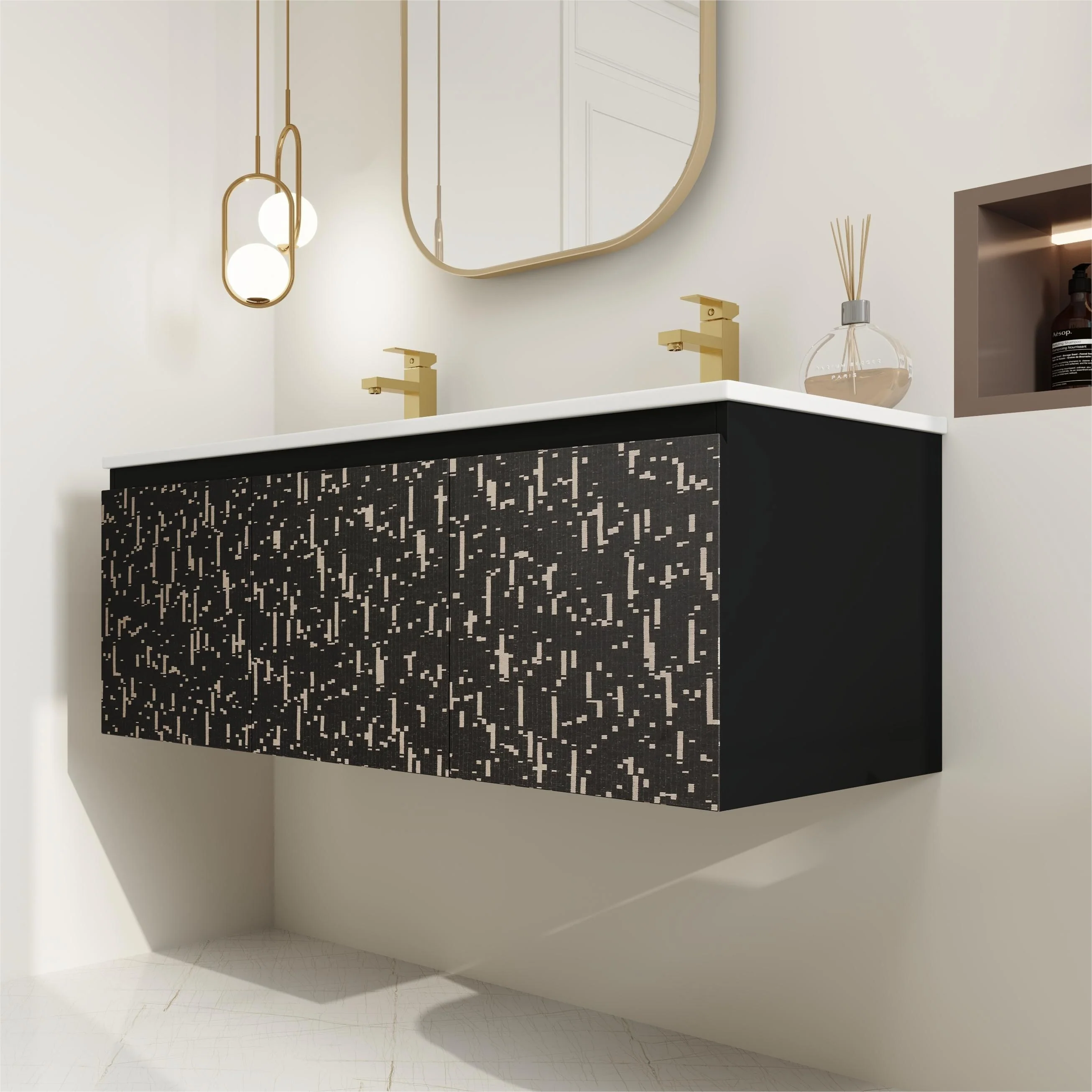 BNK 24/30/48 Inch Double Sink Bathroom Vanity with Soft Close Door