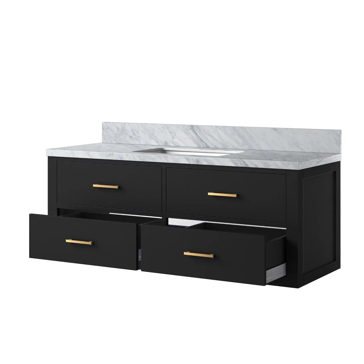 Castor Bath Vanity with Carrara Marble Top and Sink