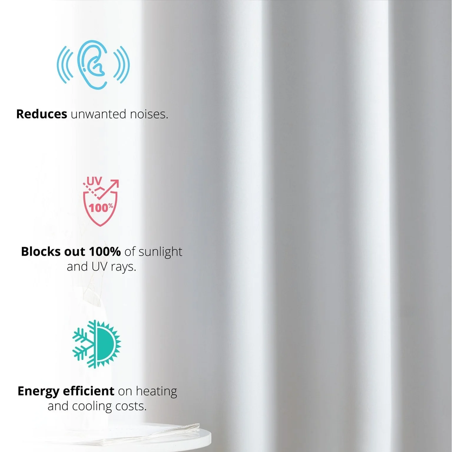 HLC.me Laurance 100% Blackout Curtains - Thermal Insulation Energy Efficient Grommet Window Curtains, Set of 2