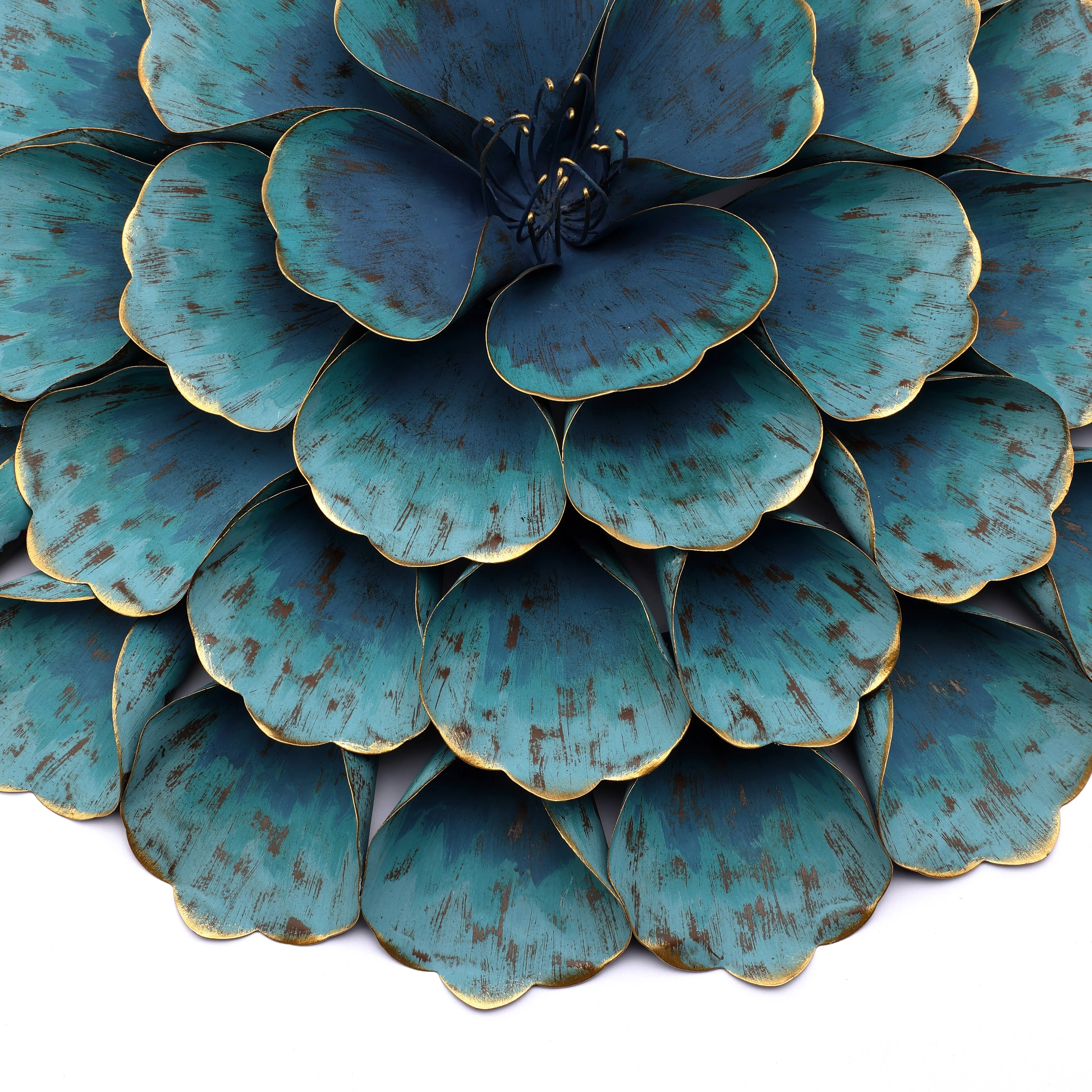 Carson Carrington Mjugg Teal Metal Flower Wall Art