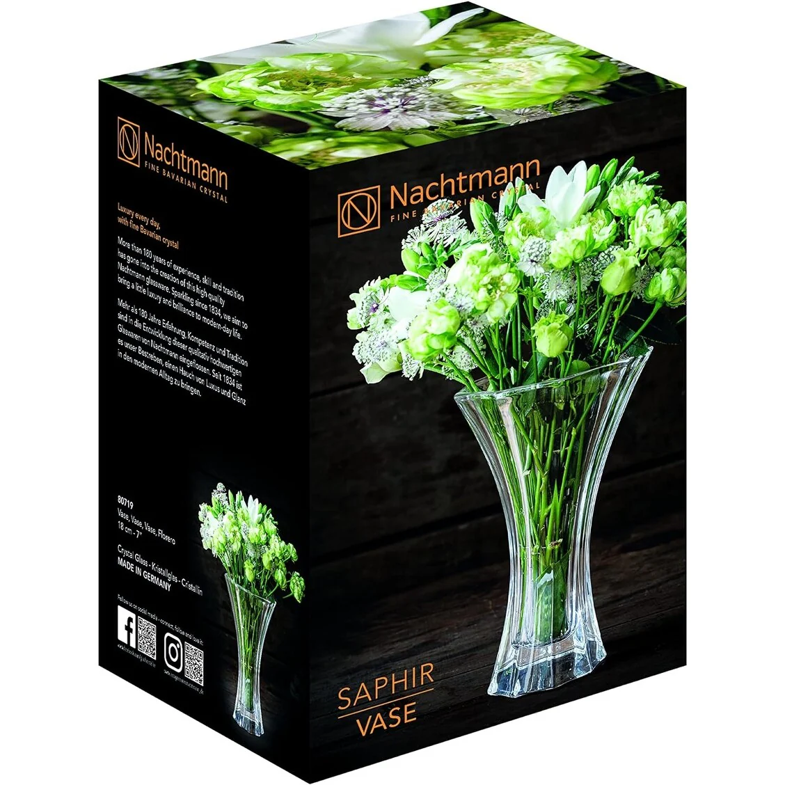 Nachtmann Saphir Crystal Vase