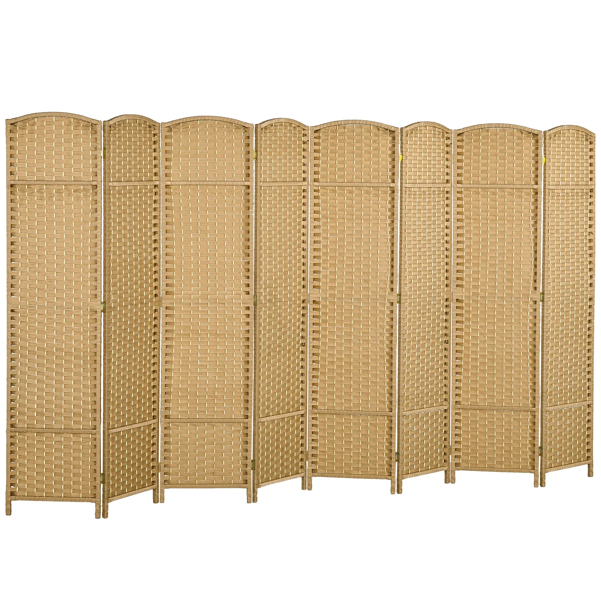 HOMCOM Room Divider, 8 Panel Folding Privacy Screen, 5.6' Tall Freestanding Wall Partition