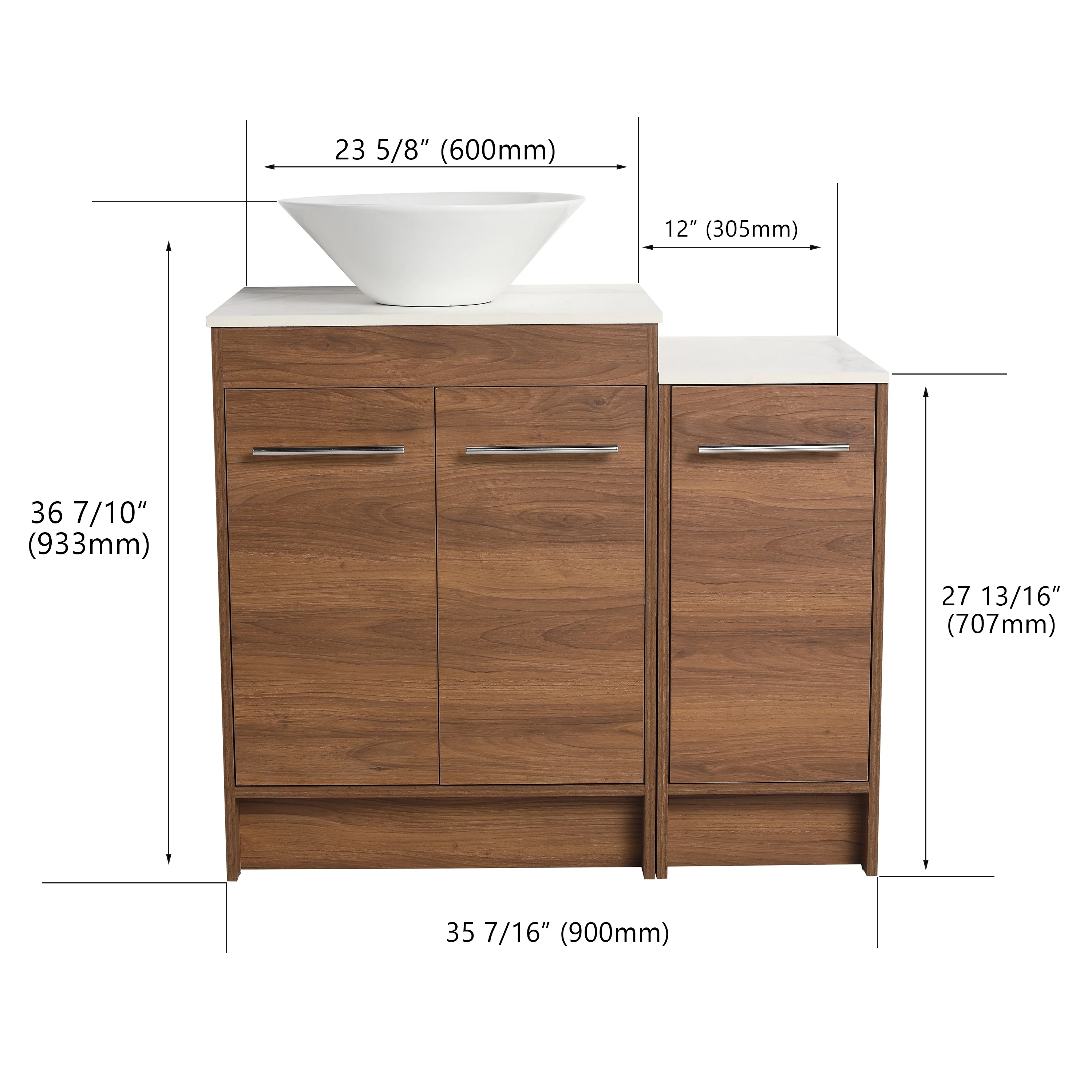BNK 24/36/48/60 Inch Bathroom Vanity with Sink, Freestanding Bathroom Vanity with Soft Close Doors and Adjustable Shelf