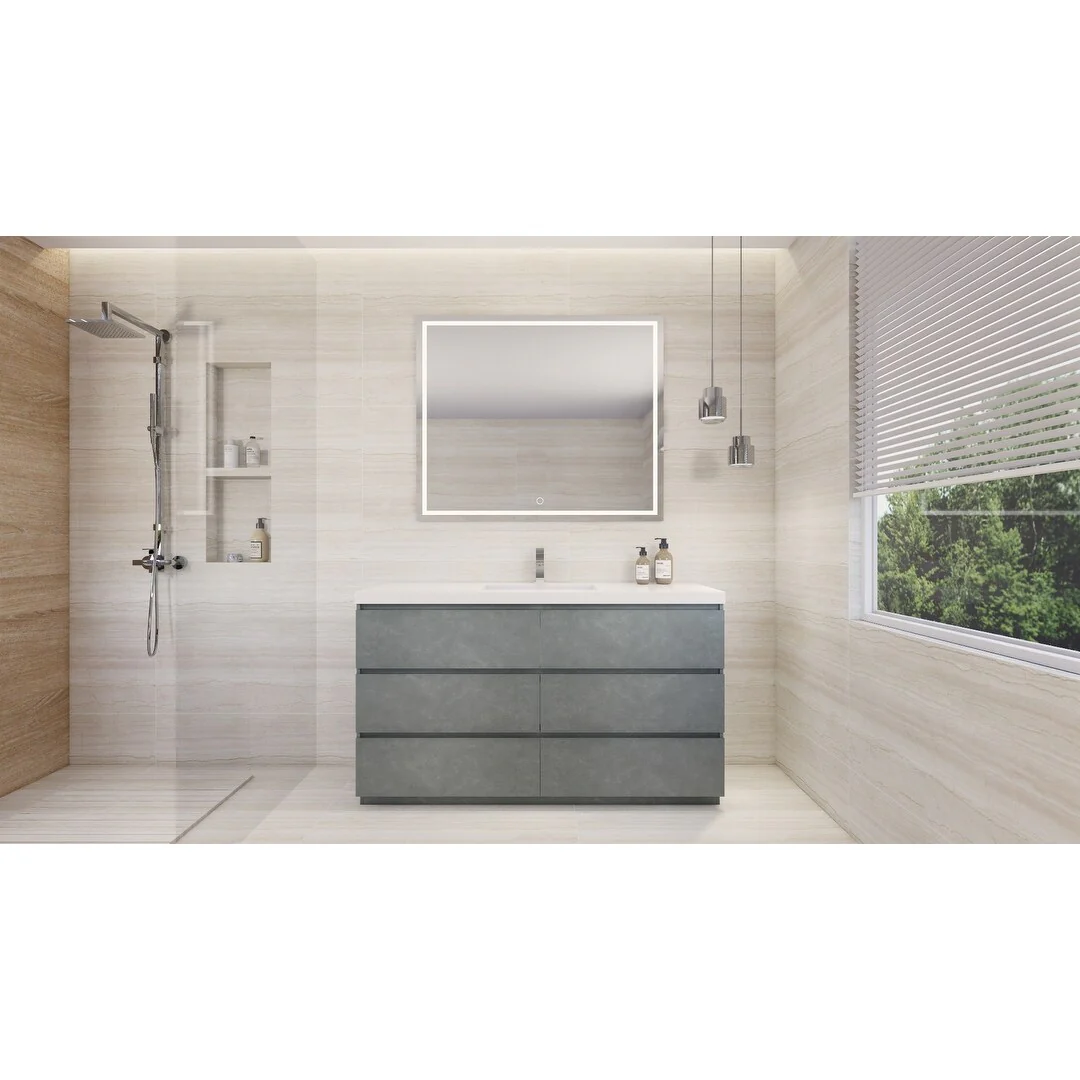 Aron 60'' Freestanding Vanity with Single Reinforced Acrylic Sink
