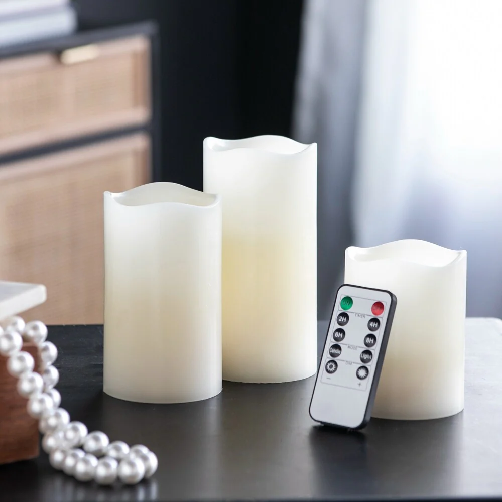 3 Piece LED Candles with Remote Timer