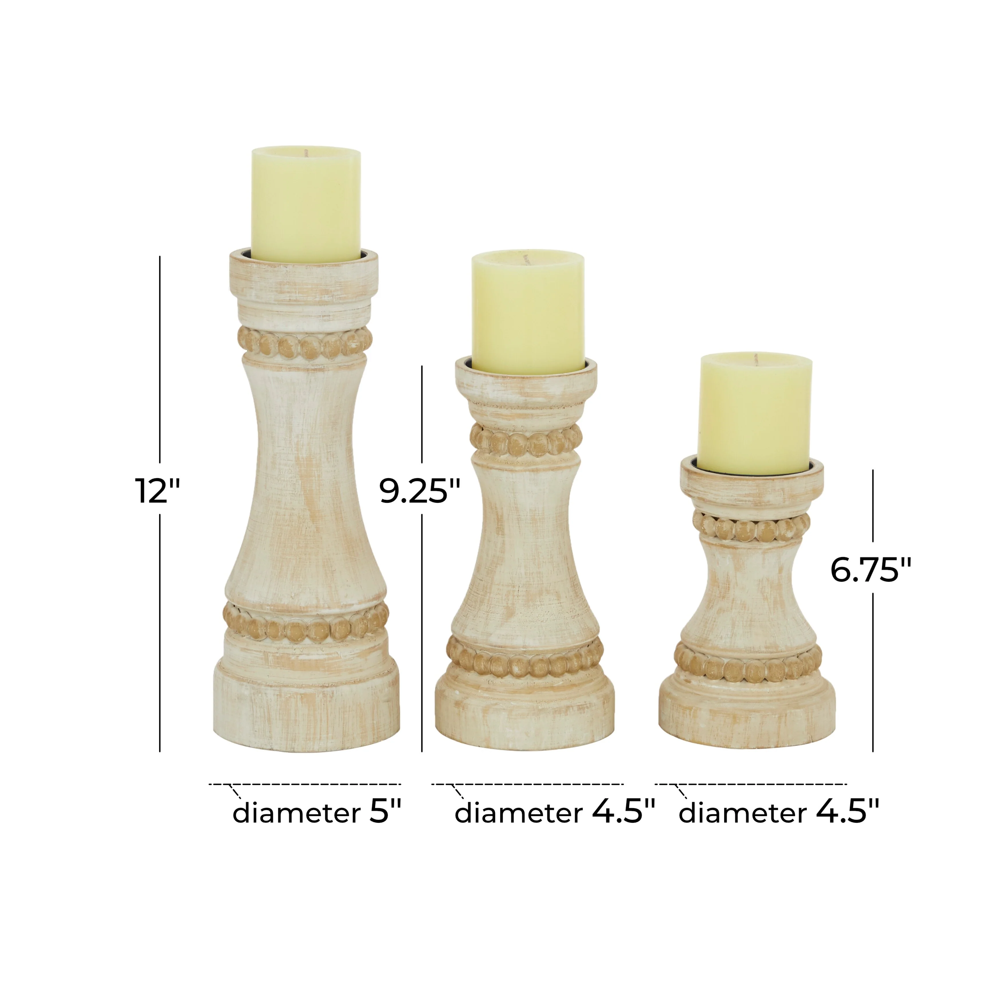 Wood Farmhouse Candle Holder (Set of 3) - S/3 12