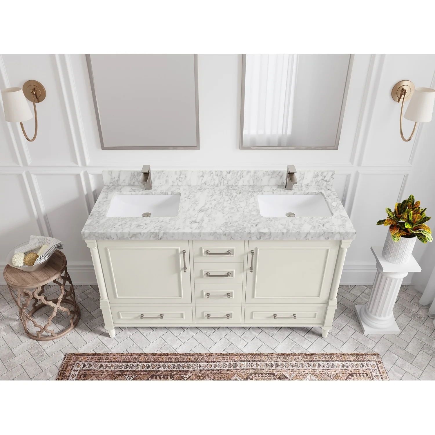 Willow Collections 60 in. W x 22 in. D Aberdeen Double Sink Bathroom Vanity with Countertop