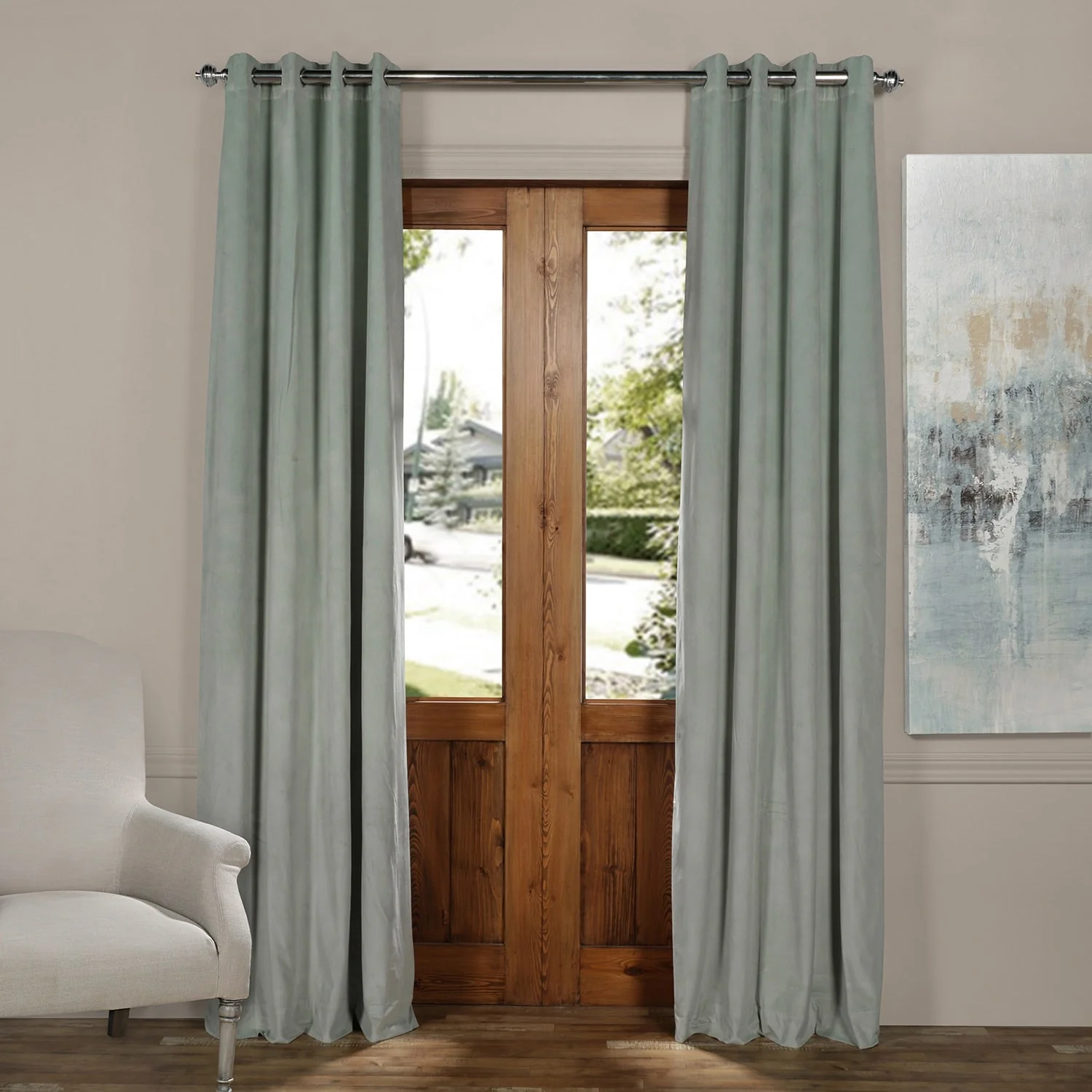 Exclusive Fabrics Signature Blackout Velvet Grommet Curtain (1 Panel)