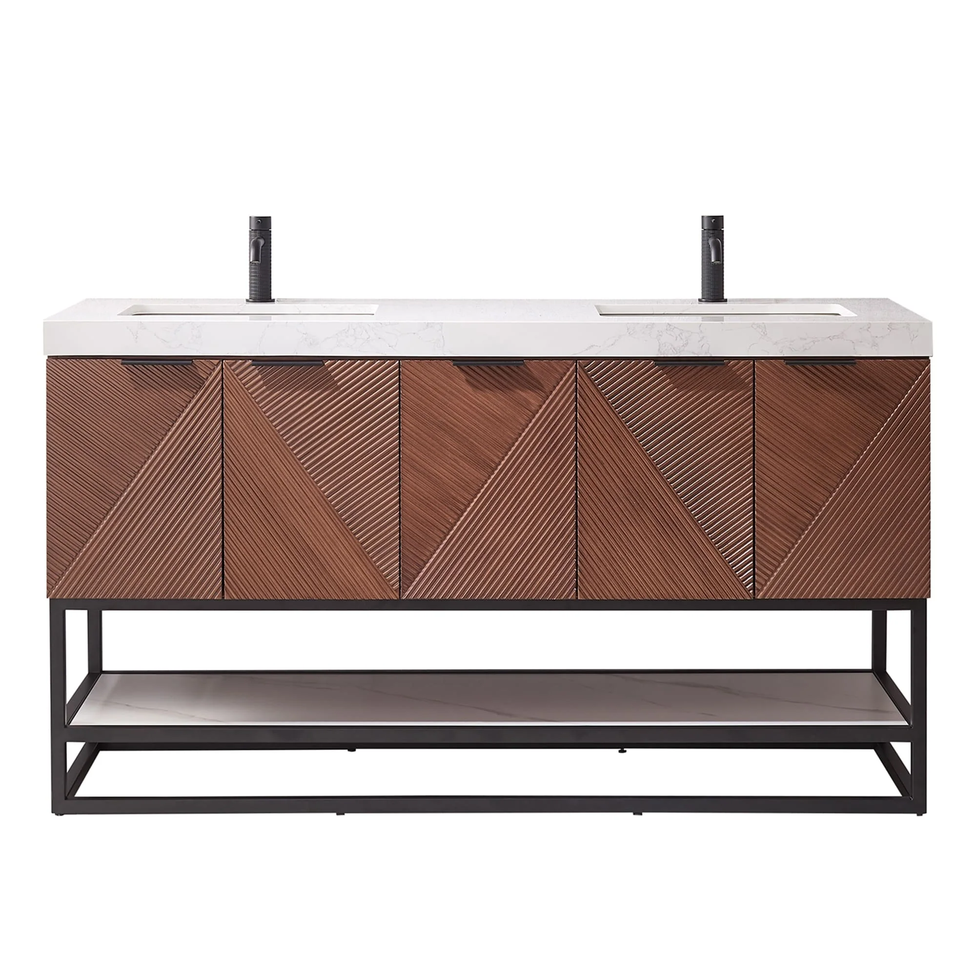 Mahon Double Bath Vanity with Composite Stone Top without Mirror