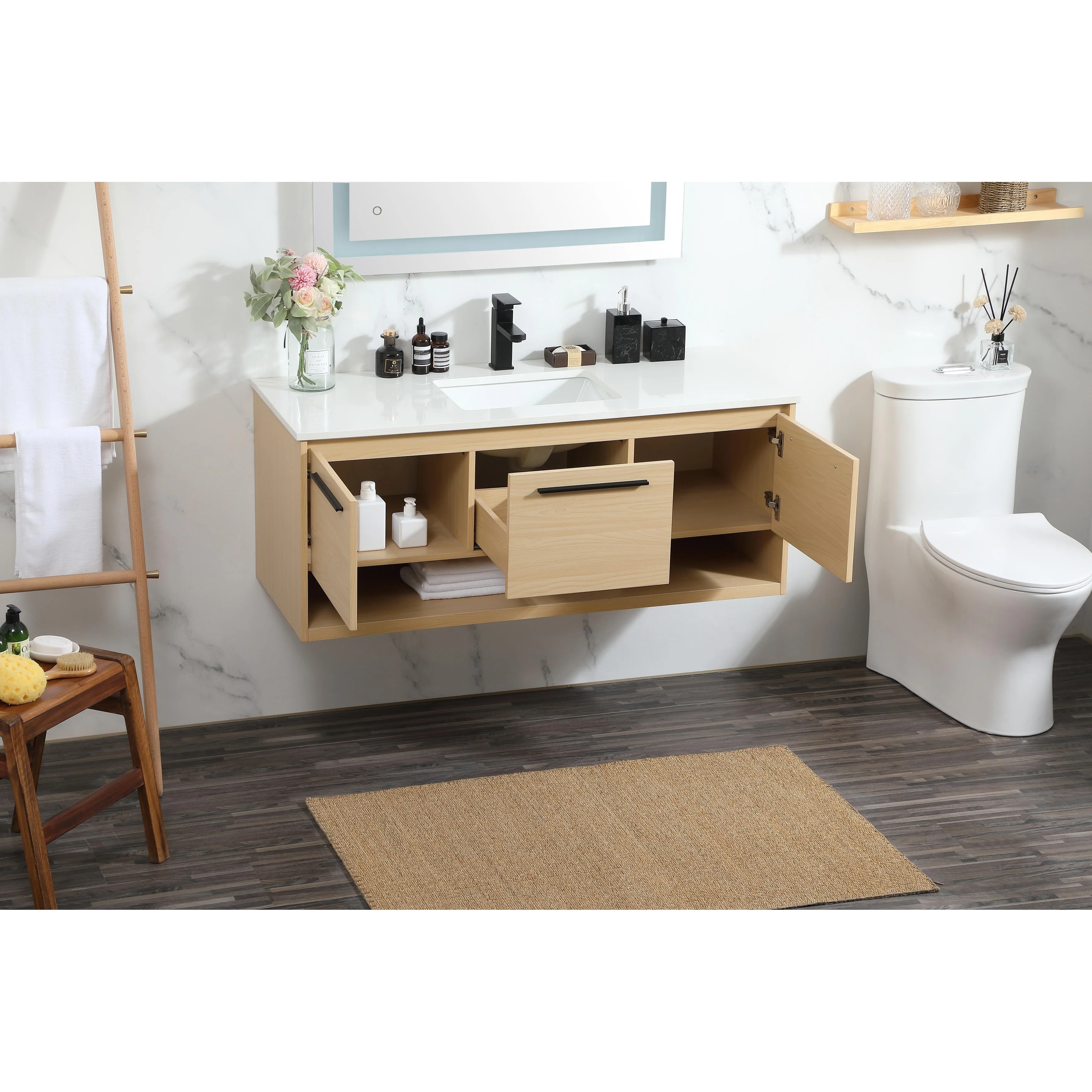Brush 36 - 48 Inch Single Bathroom Vanity