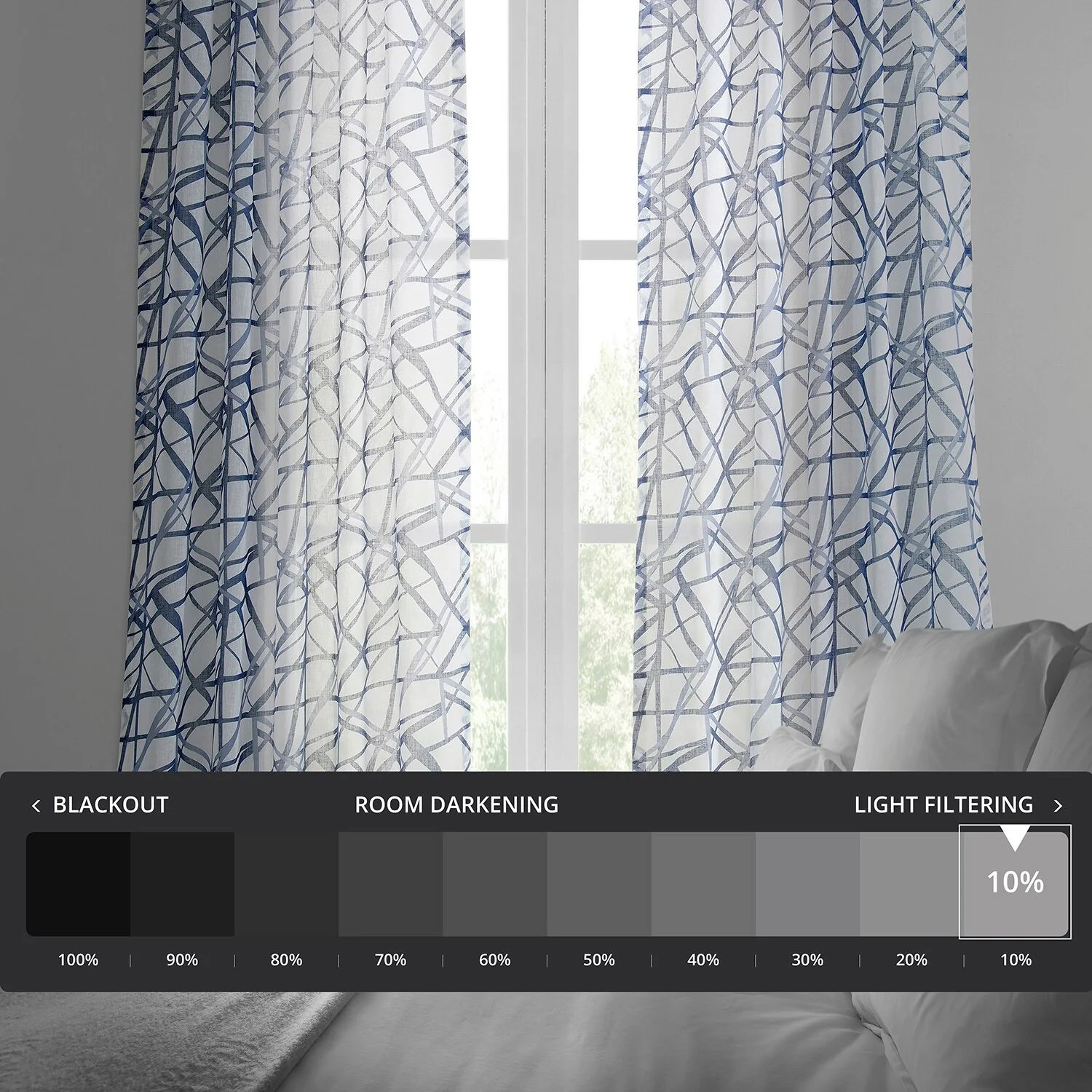 Exclusive Fabrics Matrix Printed Faux Linen Sheer Curtain (1 Panel)