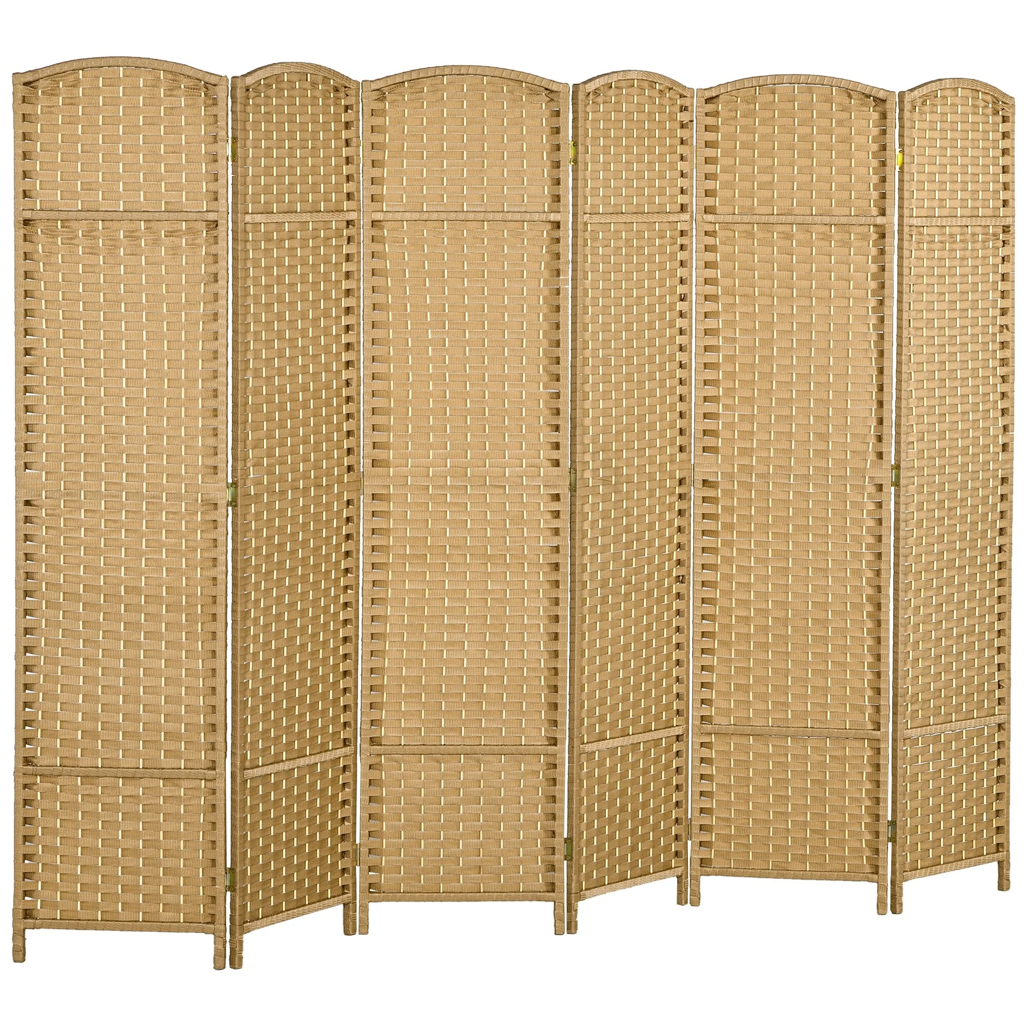 HOMCOM Room Divider, 6 Panel Folding Privacy Screen, 5.6' Tall Freestanding Wall Partition