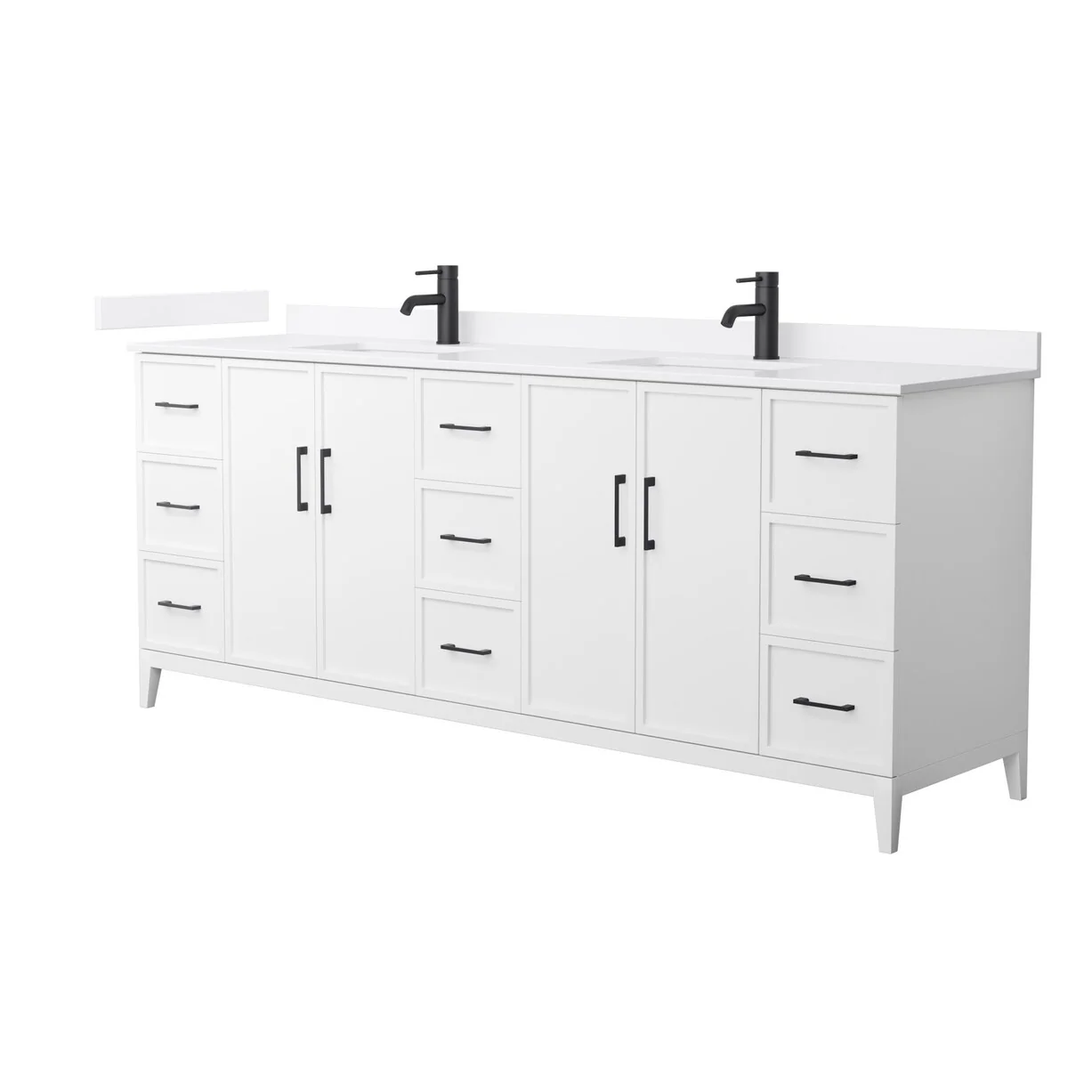 Elan 84-inch Double Vanity, Single Hole Quartz Top