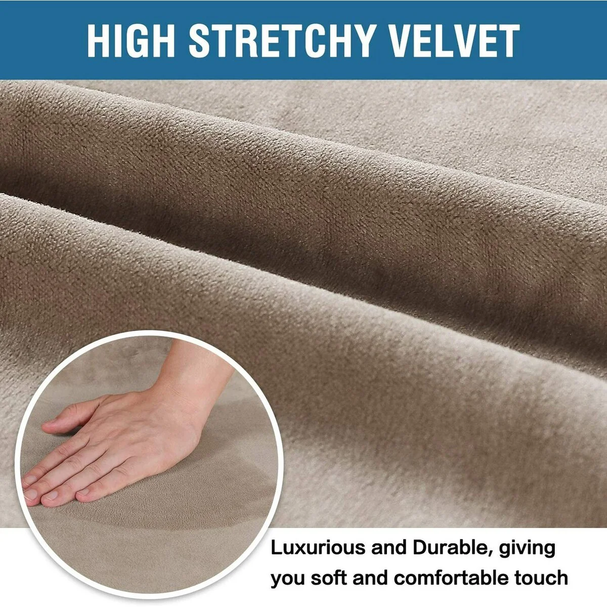 Enova Home Soft Thick Solid Velvet Fabric Stretchy Universal Dining Chair Slipcovers Set of 2