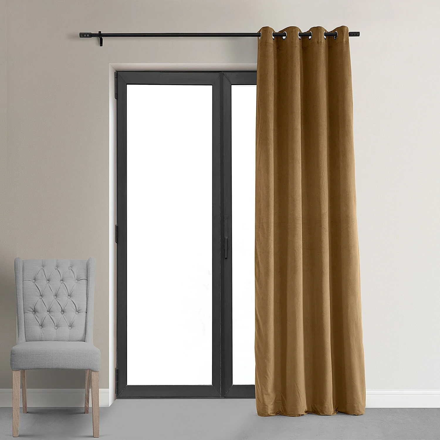 Exclusive Fabrics Signature Blackout Velvet Grommet Curtain (1 Panel)