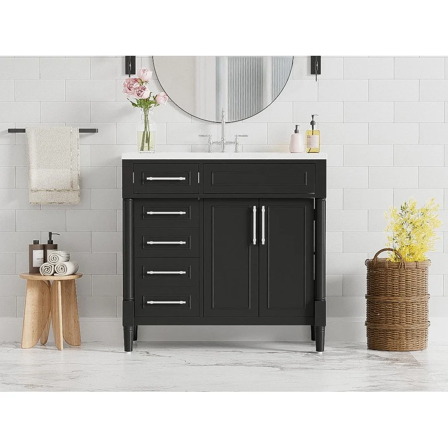 36'' Bathroom Vanity with Top Resin Sink