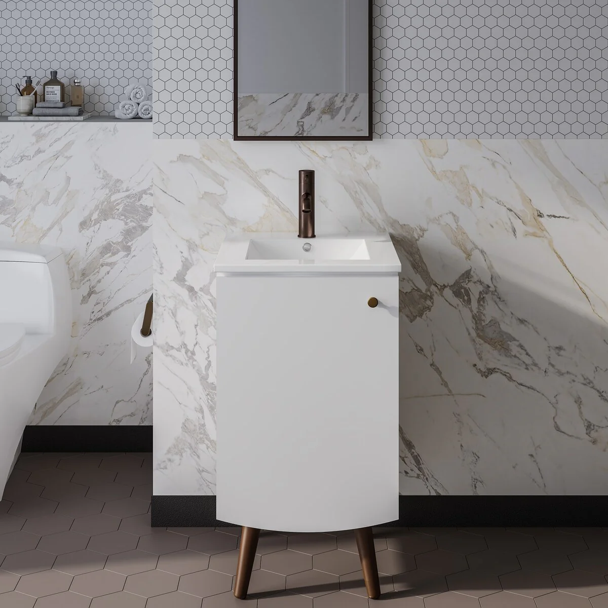 Manoir Bathroom Vanity in White