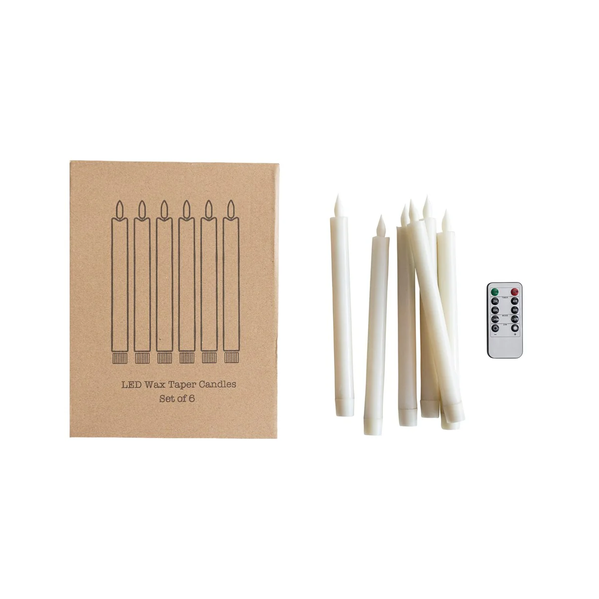 Flameless LED Wax Taper Candles with 8 Hour Timer and Remote - 3.8