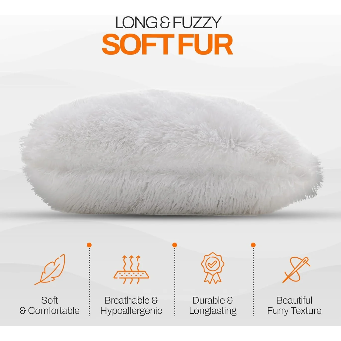 Cheer Collection Shaggy Long Hair Throw Pillows (Set of 2)