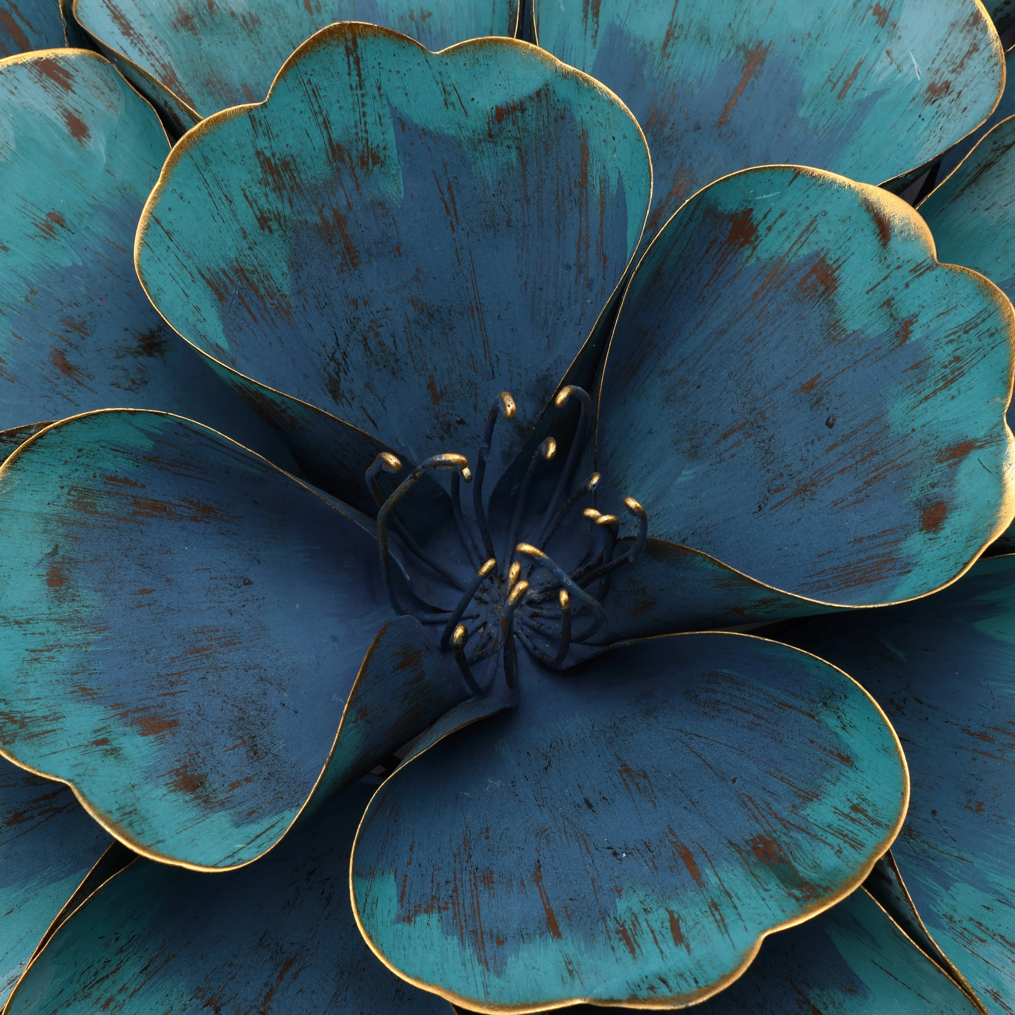 Carson Carrington Mjugg Teal Metal Flower Wall Art