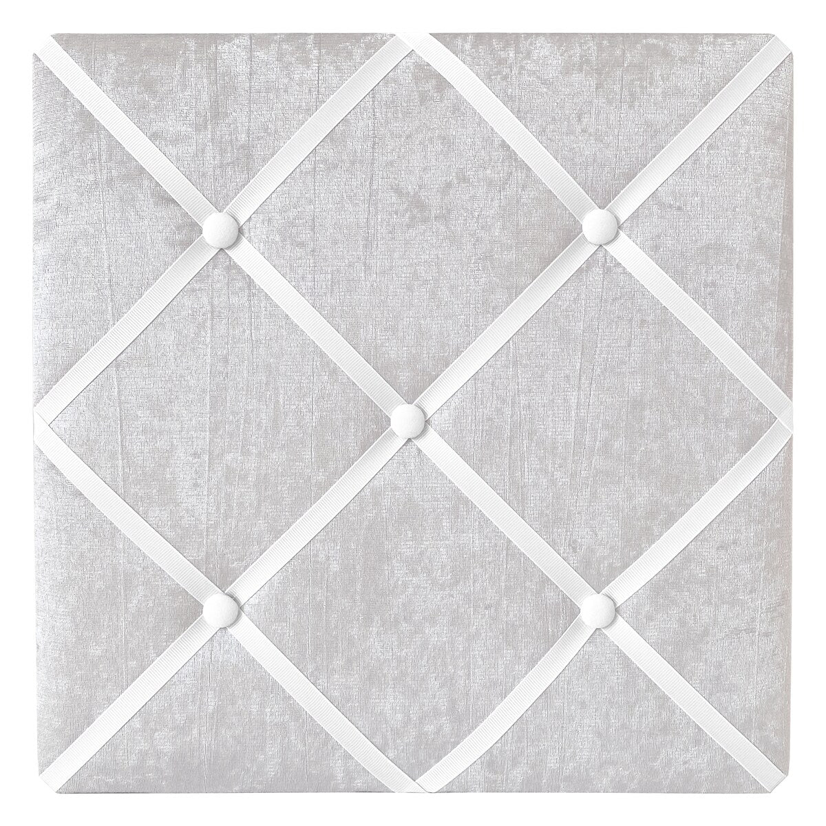 Solid Grey 13in Fabric Memory Photo Bulletin Board - Gray Velvet Luxurious Elegant Princess Boho Shabby Chic for Lace Collection