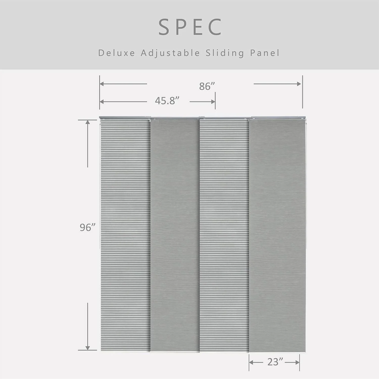 GoDear Design Natural Woven Adjustable Sliding Panel Track Blinds, Vertical Blinds, Cosmos Series, 45.8