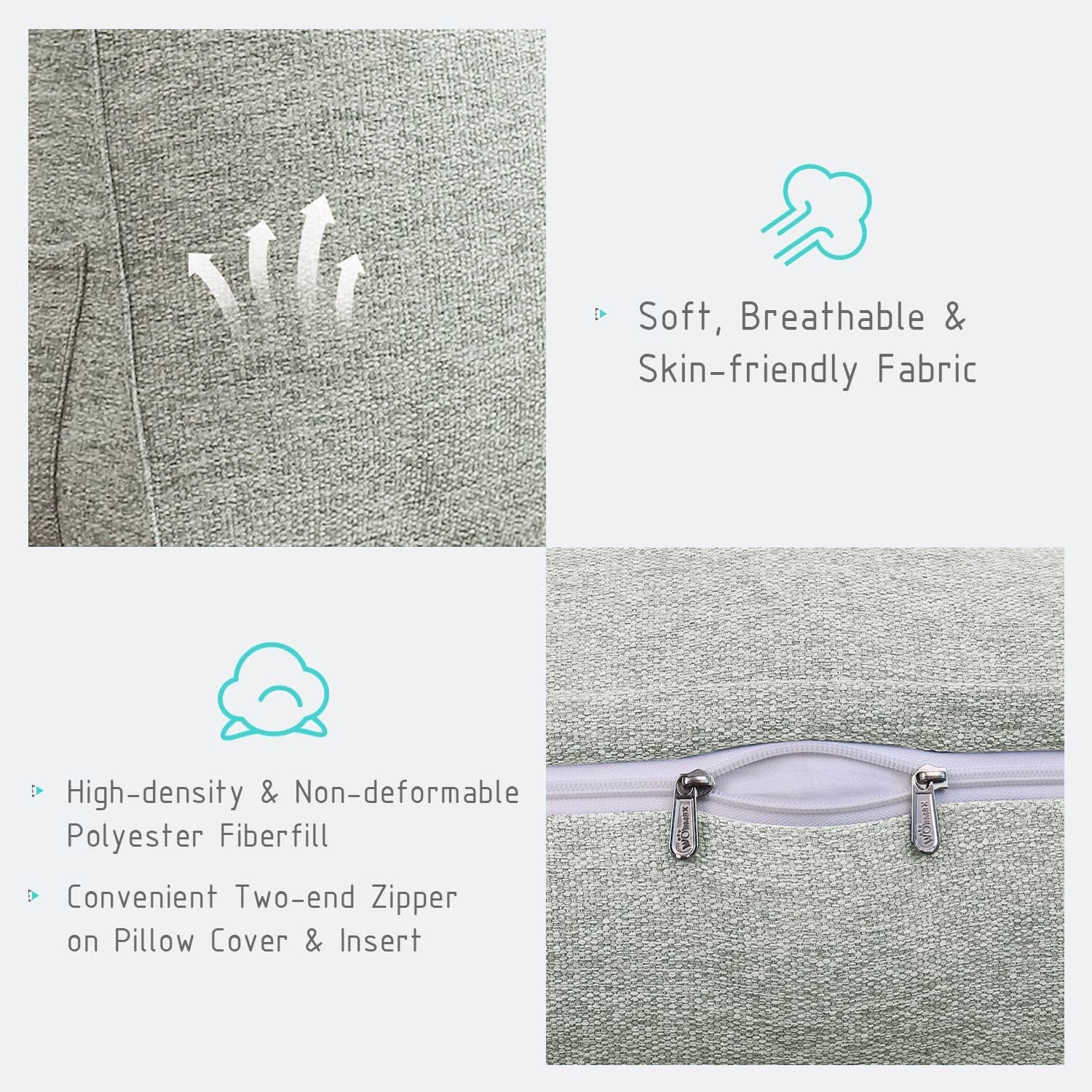 WOWMAX Bed Rest Wedge Reading Pillow Sofa Daybed Triangle Cushion 24