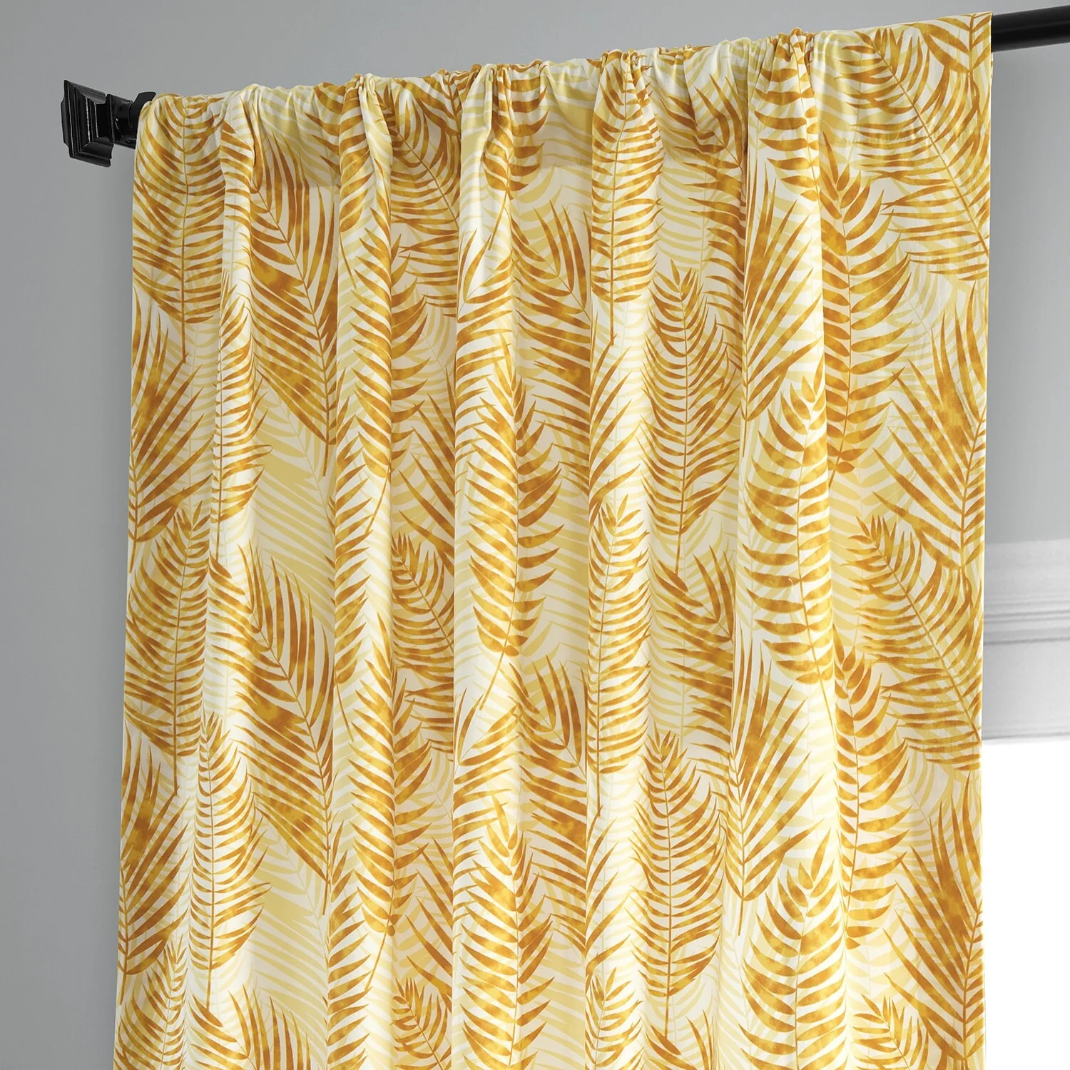 Exclusive Fabrics Ginsberg Modern Botanical Printed Cotton Room Darkening Curtains - Single Panel (1 Panel)