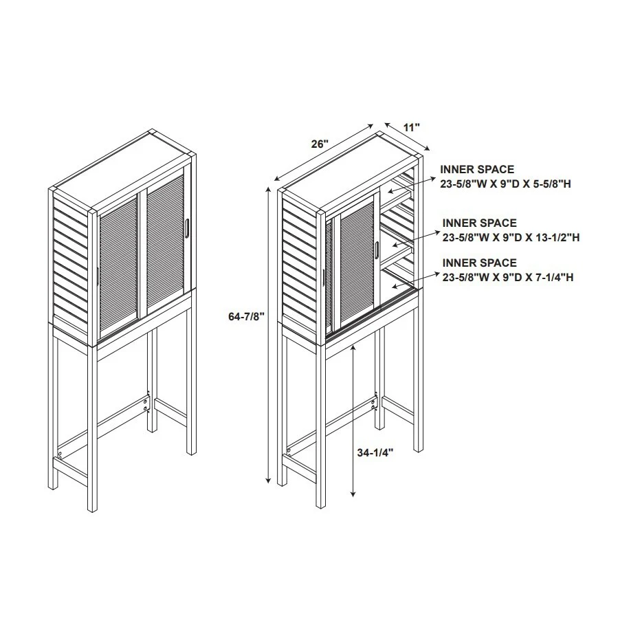 Bracken Bamboo Space Saver Hutch
