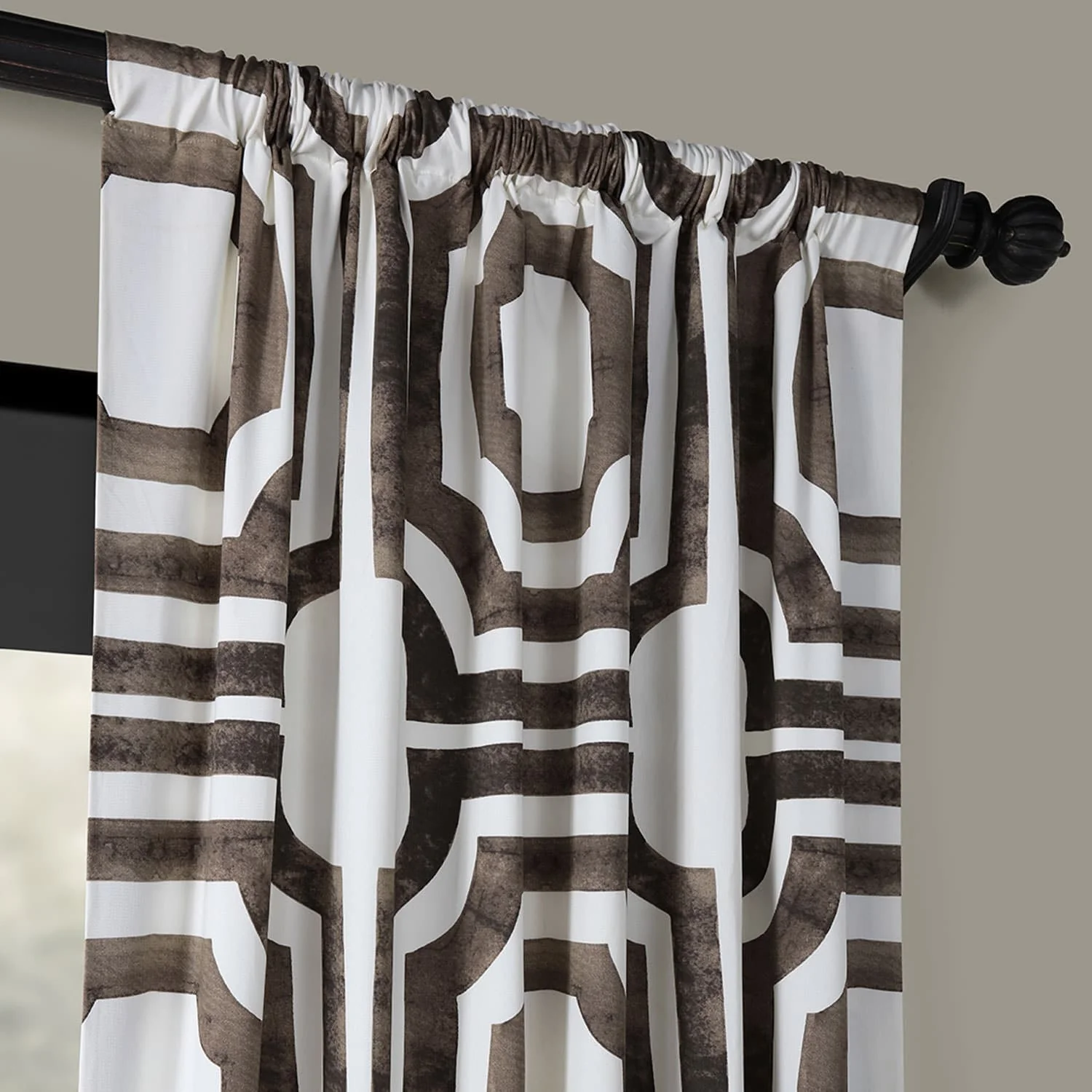 Exclusive Fabrics Modern Geometric Room Darkening Cotton Window Curtains (1 Panel)