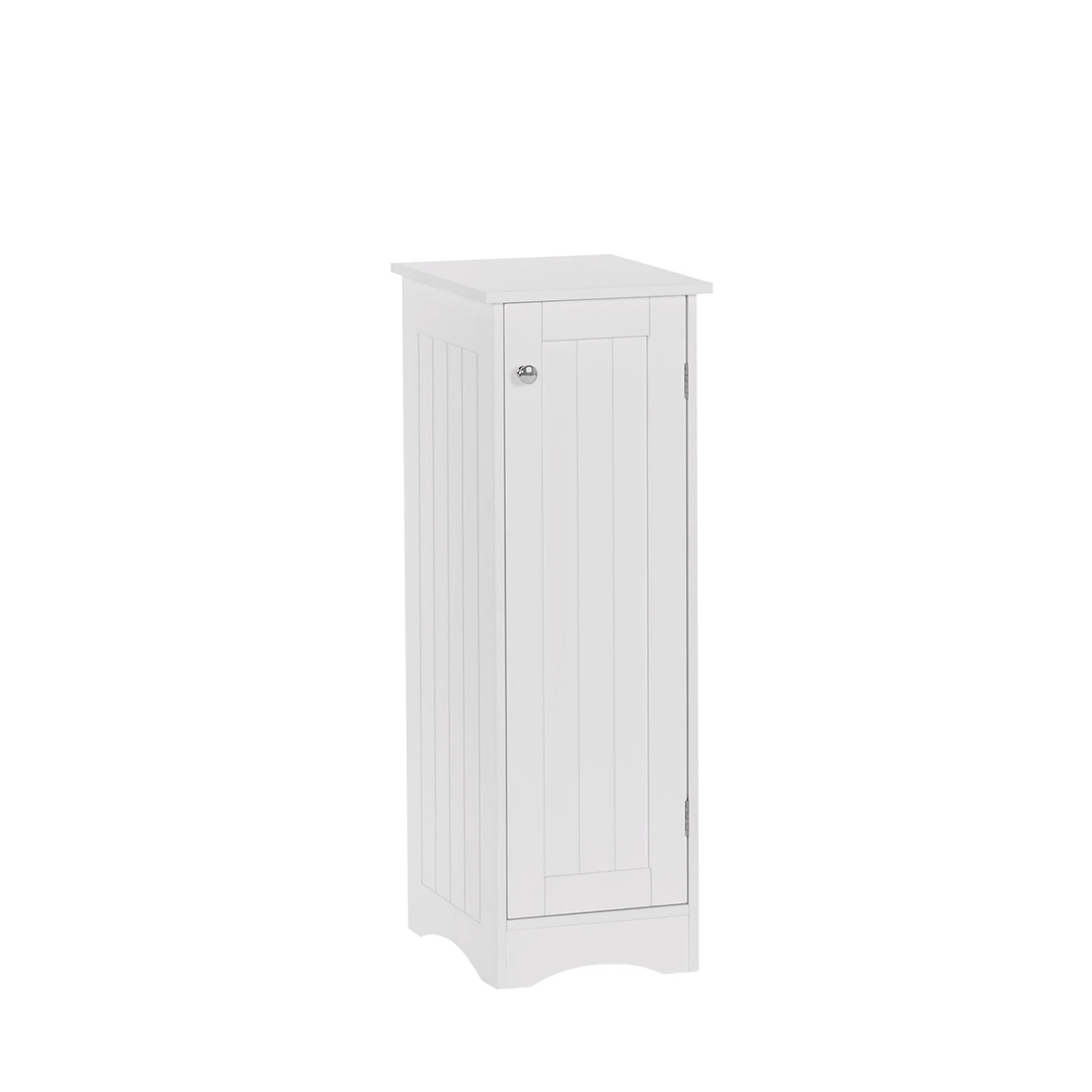 RiverRidge Ashland Single Door Narrow Bathroom and Laundry Storage Cabinet with Adjustable Shelves - White