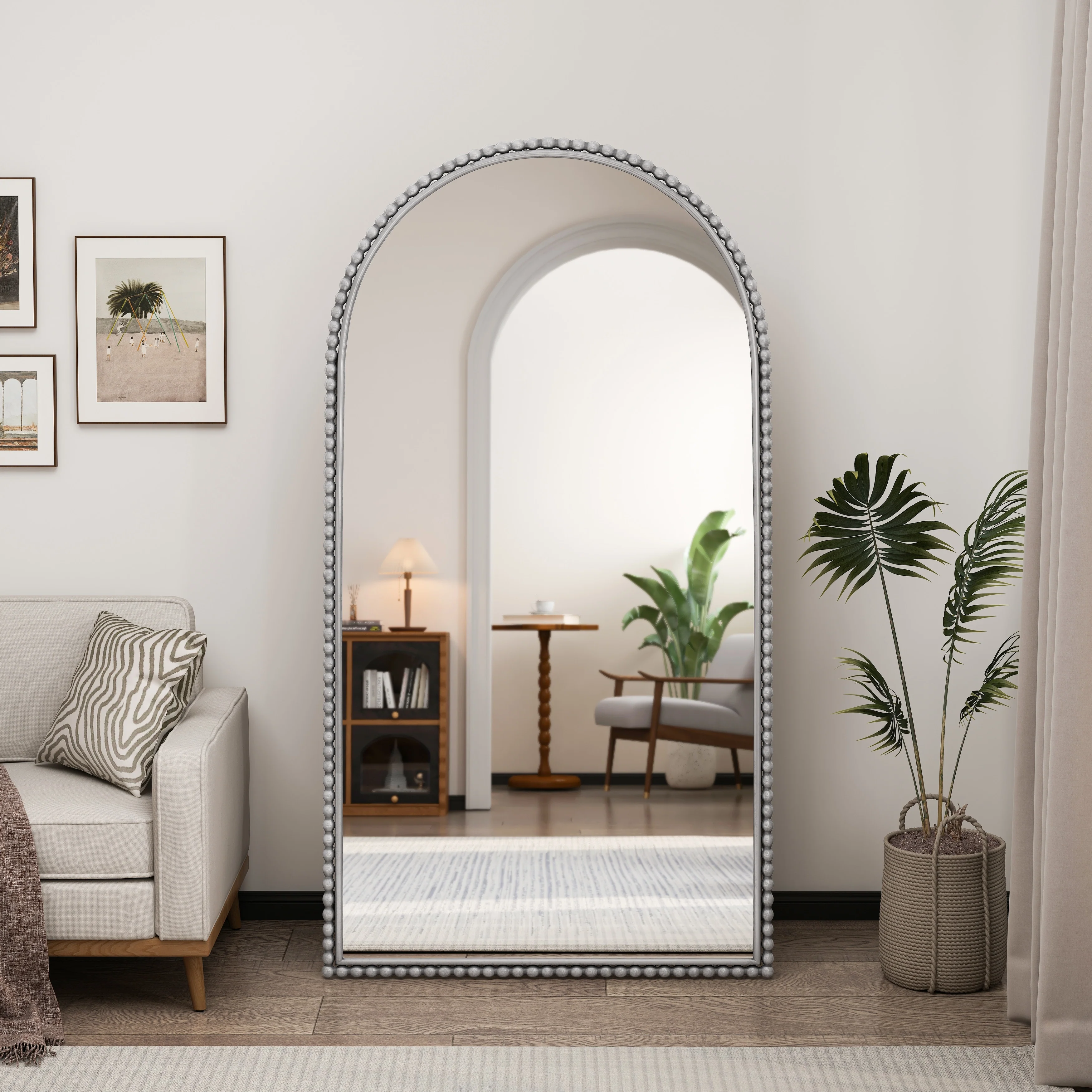 Iron Arch Retro Full Length Mirror with Supporting Feet