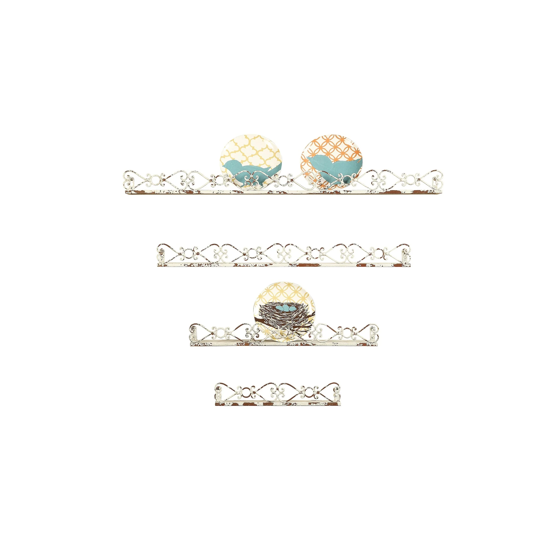 Decorative Cream Iron Ledges (Set of 4 Sizes)