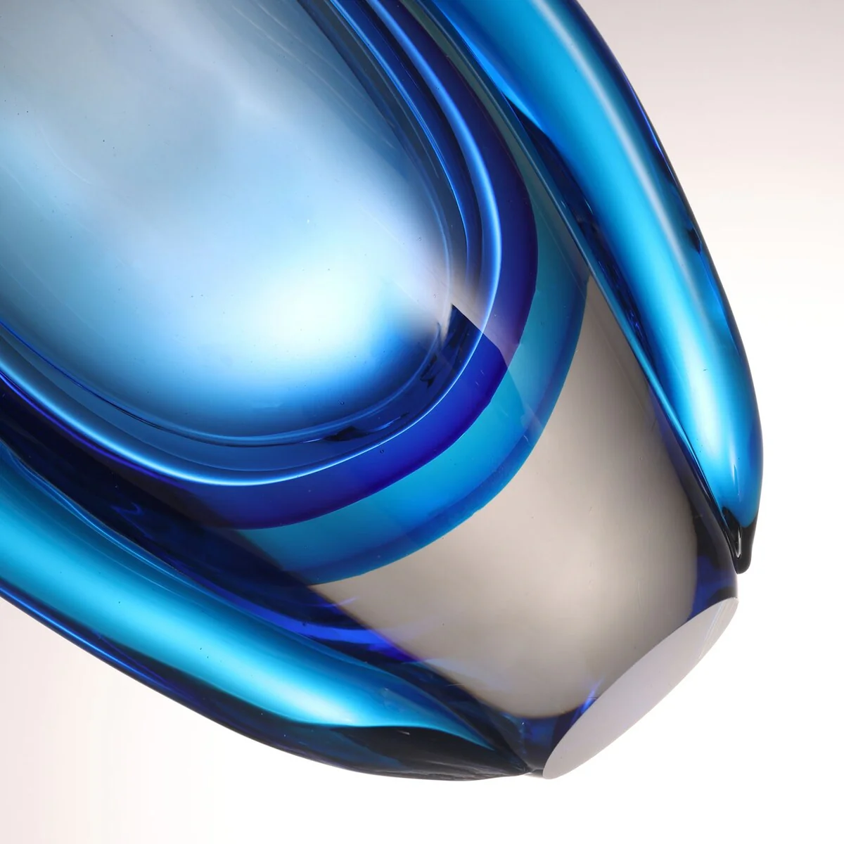 Luxury Lane Hand Blown Sommerso Oval Art Glass Vase 8.5-10 inch tall