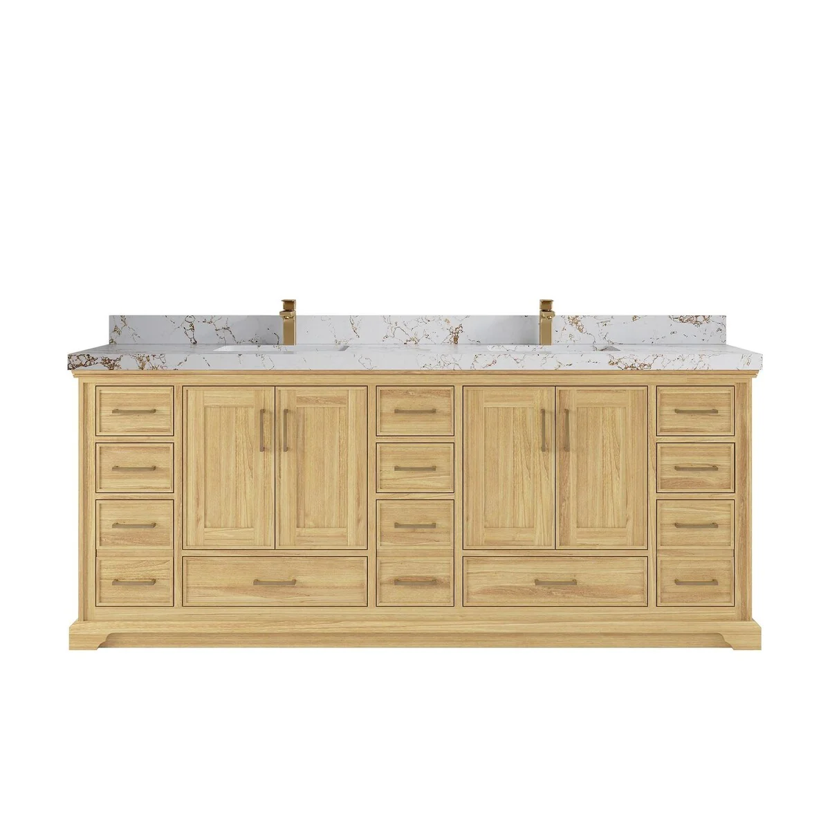Willow Collections 84 in. W x 22 in. D Charlotte Teak Double Sink Bathroom Solid Teak Vanity with Countertop
