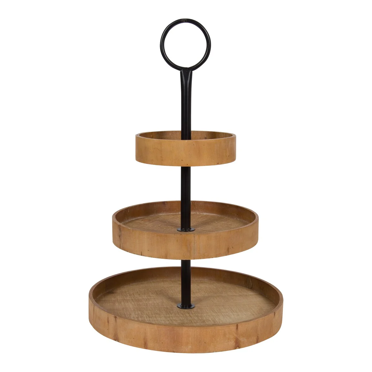 Kate and Laurel Woodmont 3 Tiered Wood Tray - 3 Tier