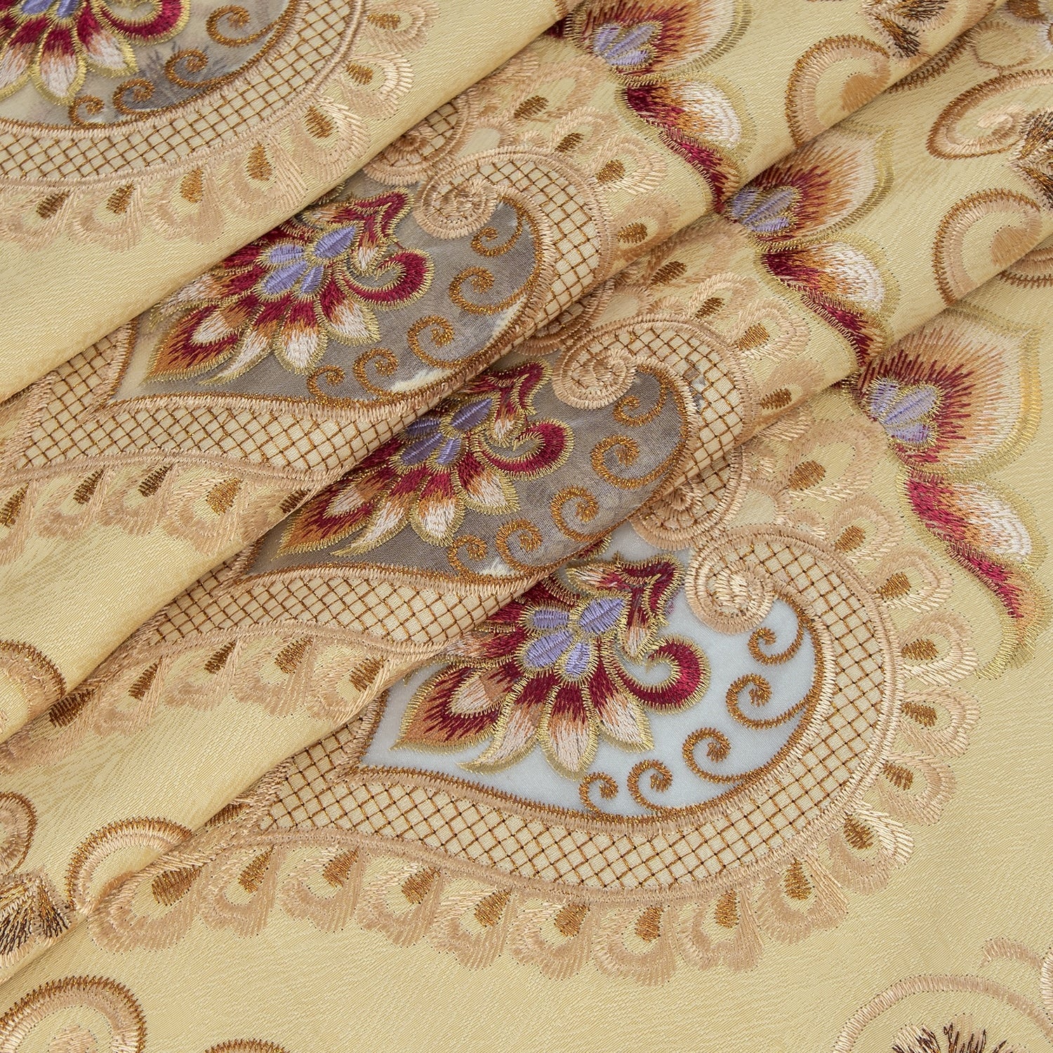 Betsy Macrame Embroidered Window Curtain Panel