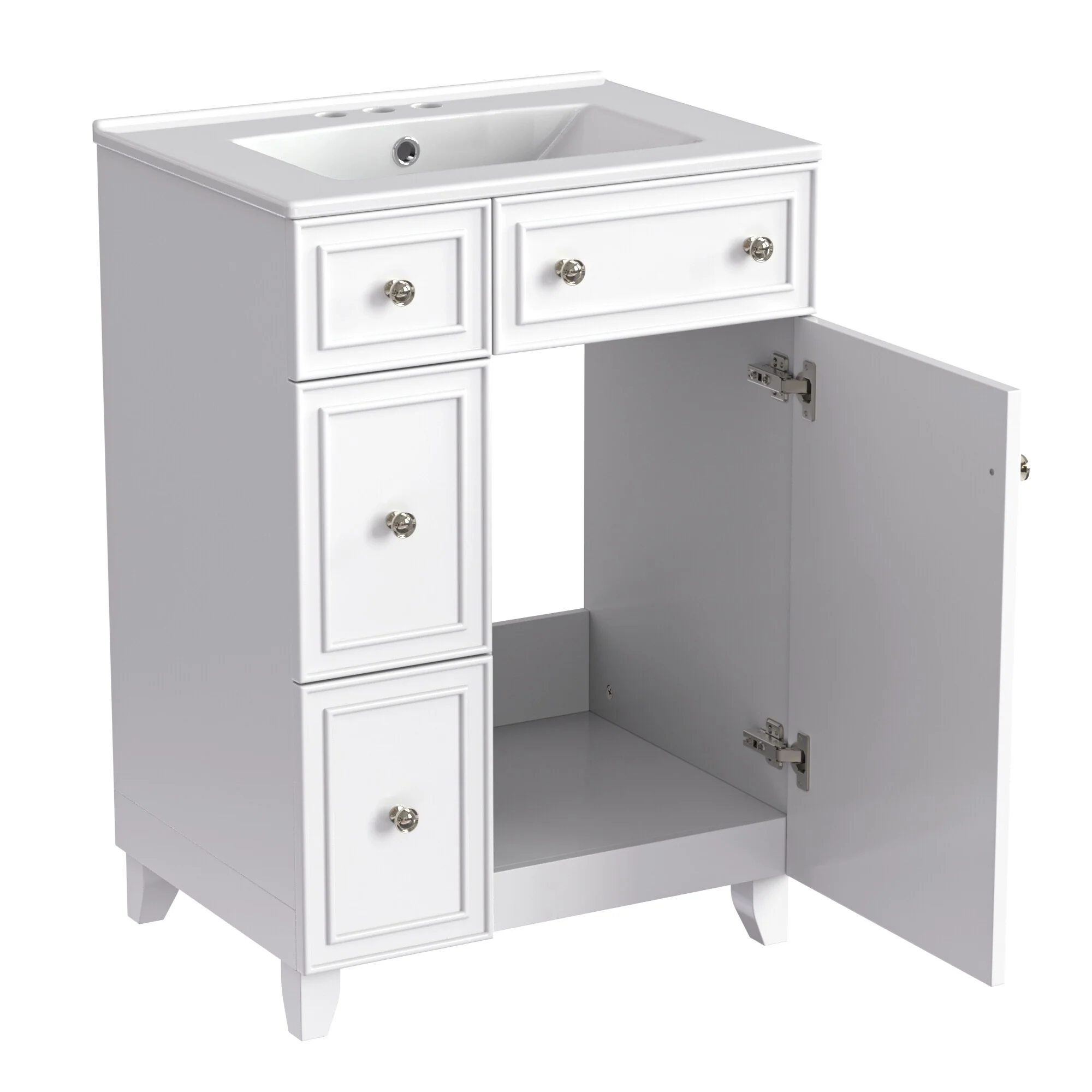 24-Inch Bathroom Vanity Cabinet with Ceramic Sink by Harper&Bright Designs